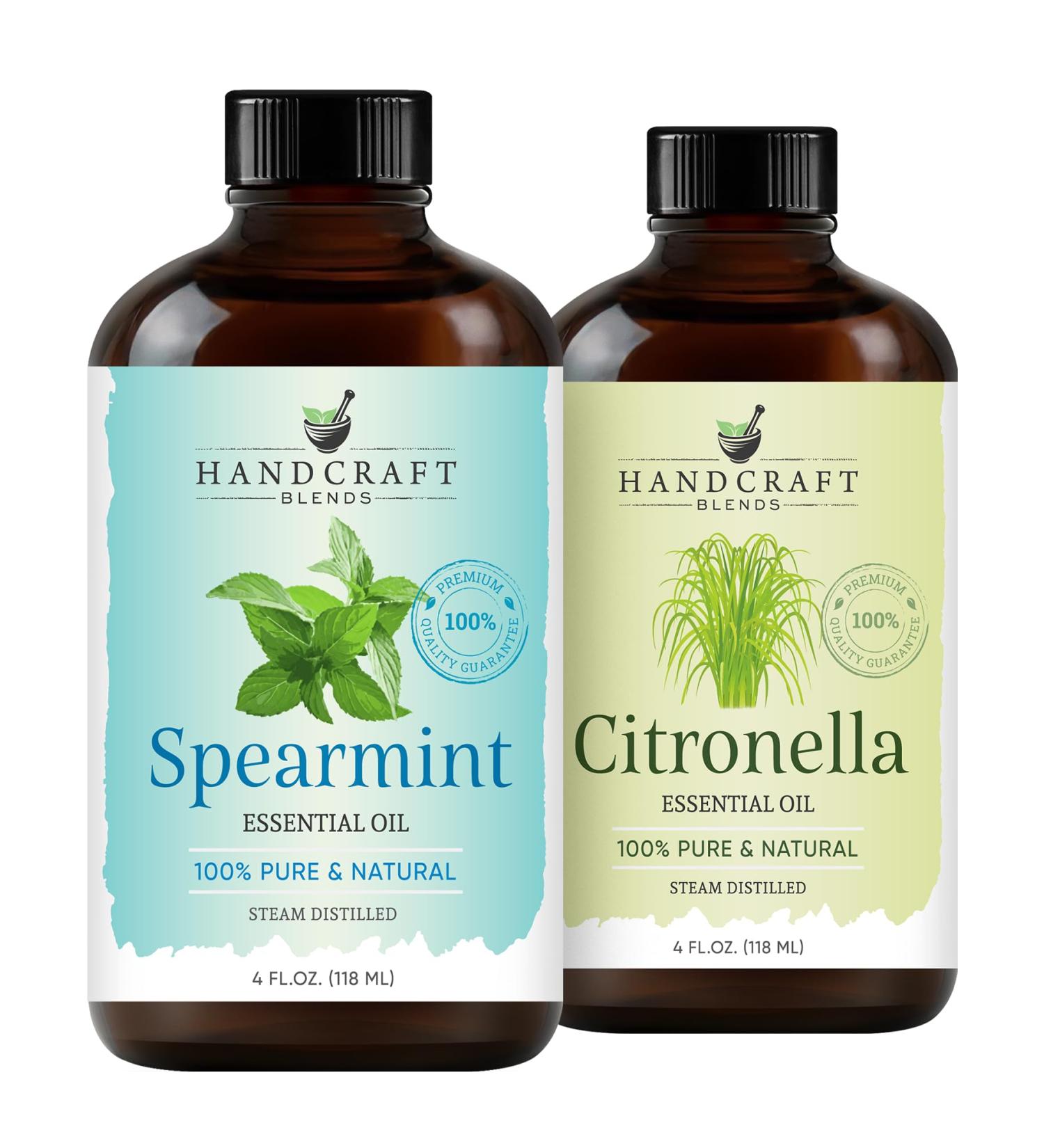 Handcraft Blends Minty Fresh Air Set: Citronella and Spearmint Essential Oils (2 x 4 Fl Oz) 100% Pure & Natural for Diffuser Aromatherapy and DIY Projects - Buy Online on GoSupps.com