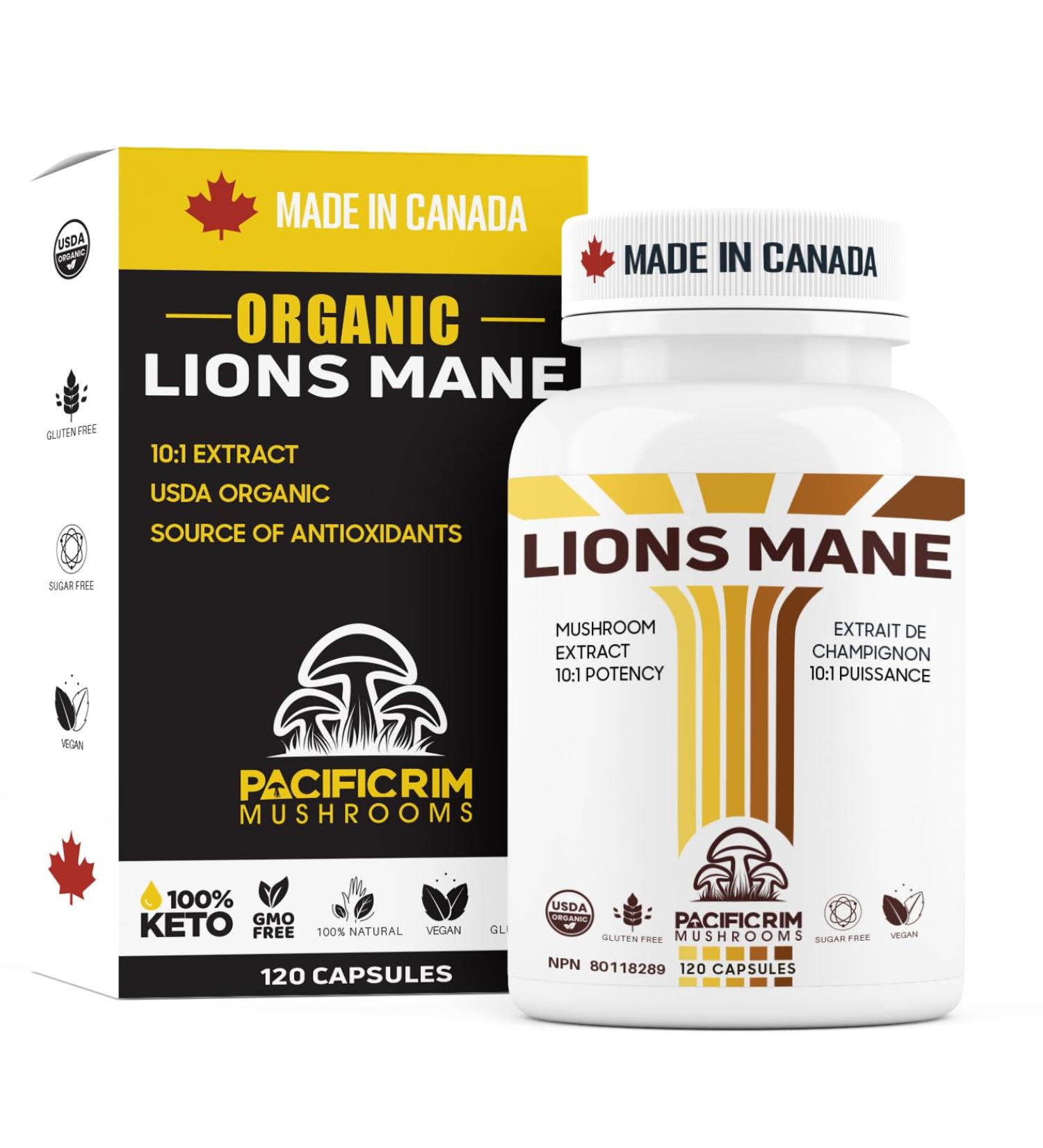 Lions Mane Supplement Capsules Organic Mushroom Extract Supplement Ultra Strength 10:1 Lions Mane Mushroom Supporting Memory Cognition Brain Fog 120 caps 120 Count (Pack of 1) - Buy Online on GoSupps.com