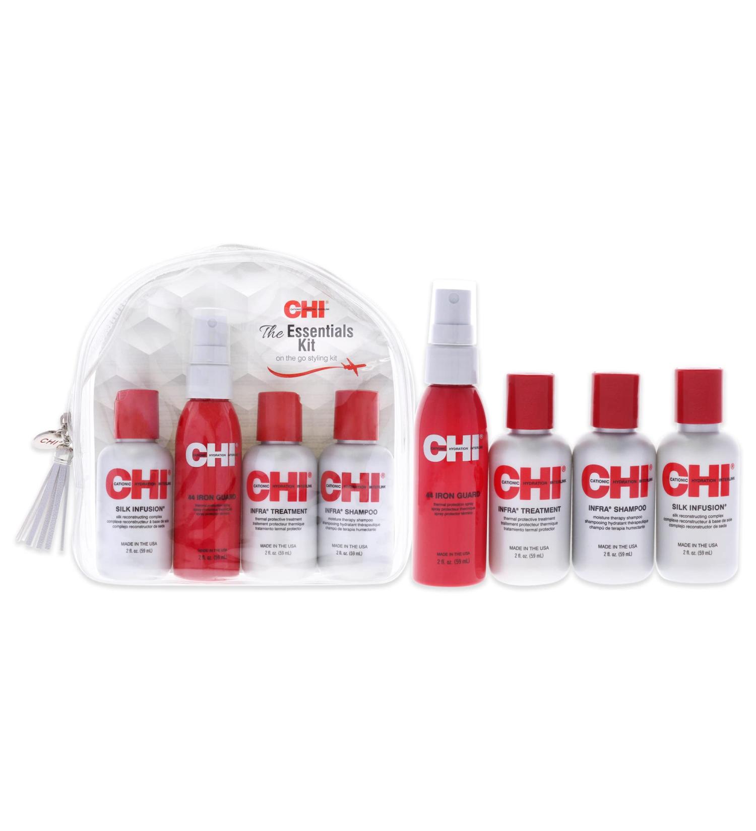 CHI Infra Essentials Kit: Shampoo, Iron Guard, Treatment & Silk Infusion - 4 Piece Set - Buy Online on GoSupps.com