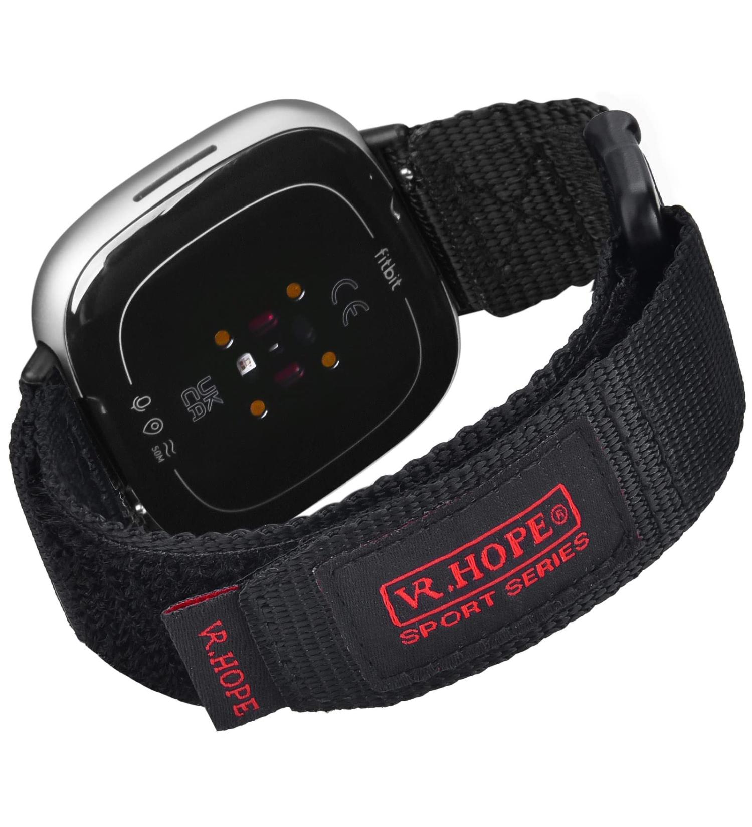 V.R.HOPE Nylon Sport Watch Band for Fitbit Versa 3/Sense - Men's Military Tactical Style Strap in Black - Buy Online on GoSupps.com