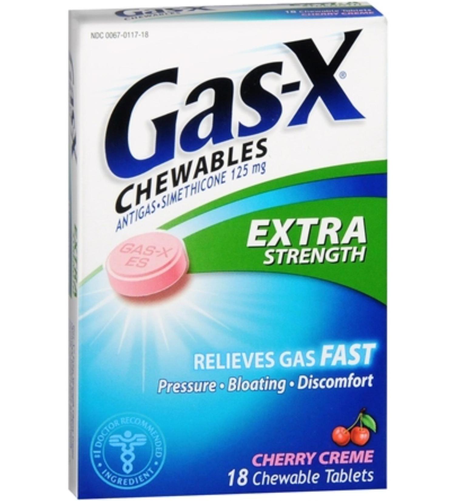 Gas-X Chewables Extra Strength Cherry Creme 18 Tablets (Pack of 2)