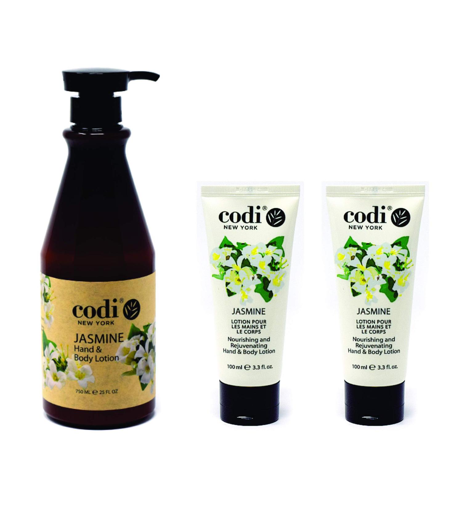 Codi Jasmine Body and Hand Lotion - Wonderful Jasmine Scent - Quick Absorbent - 1 750ml Bottle & 2 100ml Tubes - Buy Online on GoSupps.com