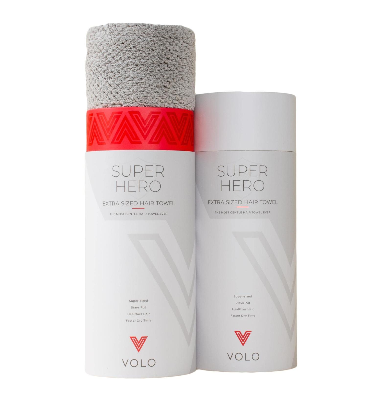 VOLO Super Hero XL Luna Gray Hair Towel - Ultra Soft & Absorbent Nanoweave Fabric | Reduce Dry Time by 50% | Ideal Towel Wrap for Long Thick Hair - Buy Online on GoSupps.com