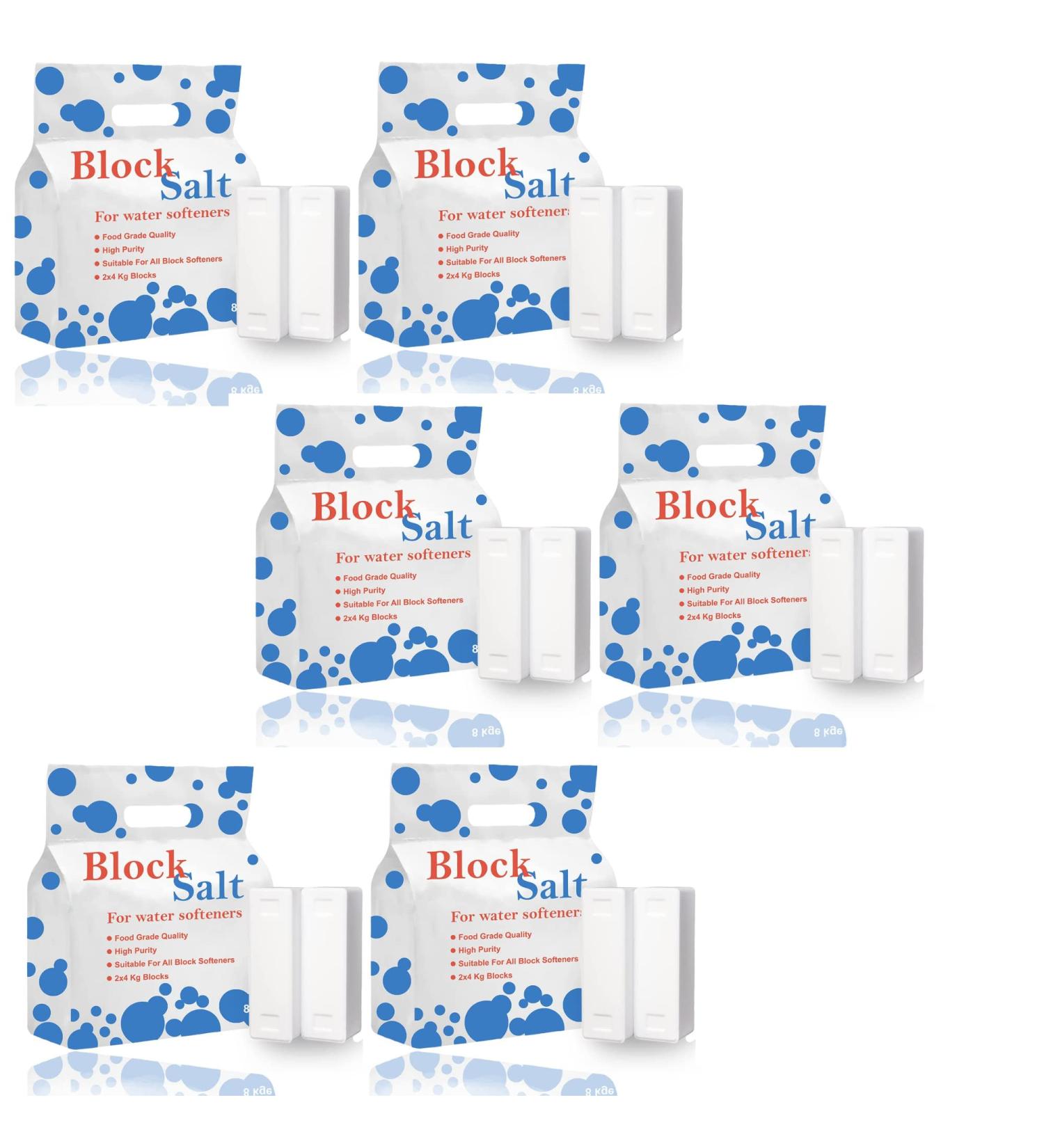 HSD 6 pack Block Salt for Water Softeners Original Pure Grade A Food Quality Salt - Softening Salt Blocks Best For Laundry Kitchen Dish Washing Industrial & Hotel Use Food Grade Salt Blocks (6) - Buy Online on GoSupps.com
