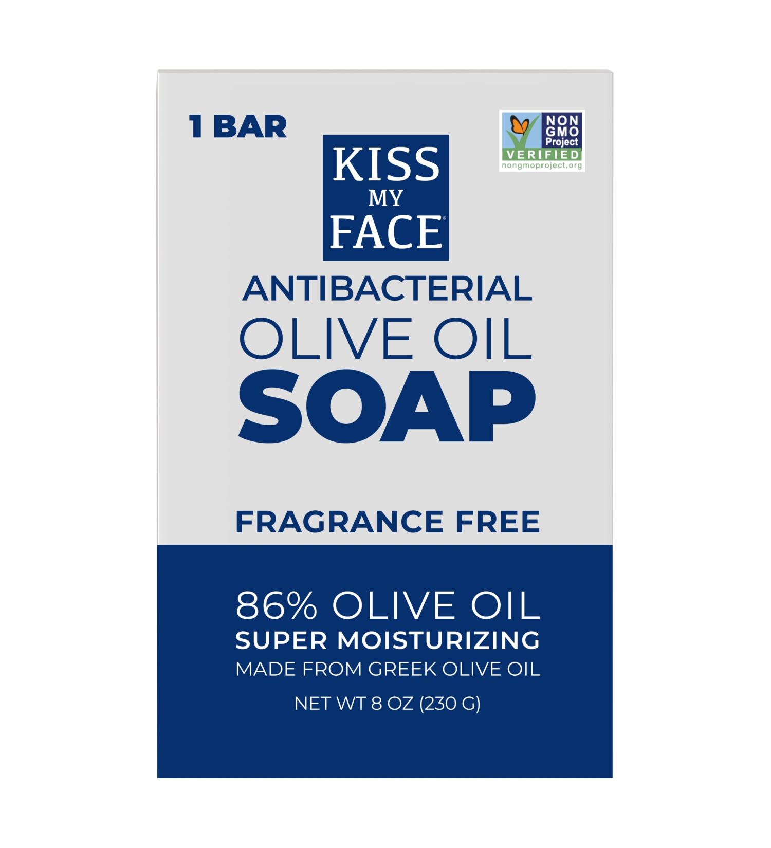Kiss My Face Antibacterial Fragrance-Free Bar Soap - 8 Oz Vegan & Cruelty-Free, Moisturizing & Palm Oil Free - Buy Online on GoSupps.com