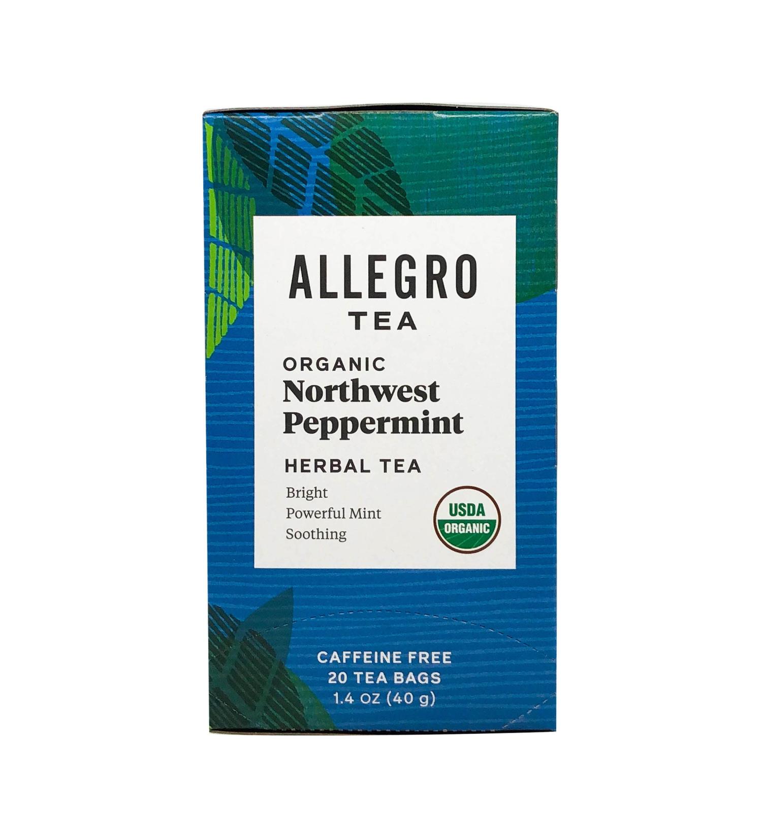 Allegro Tea Organic Northwest Peppermint Tea Bags - 20 ct | Pure and Refreshing - Buy Online on GoSupps.com