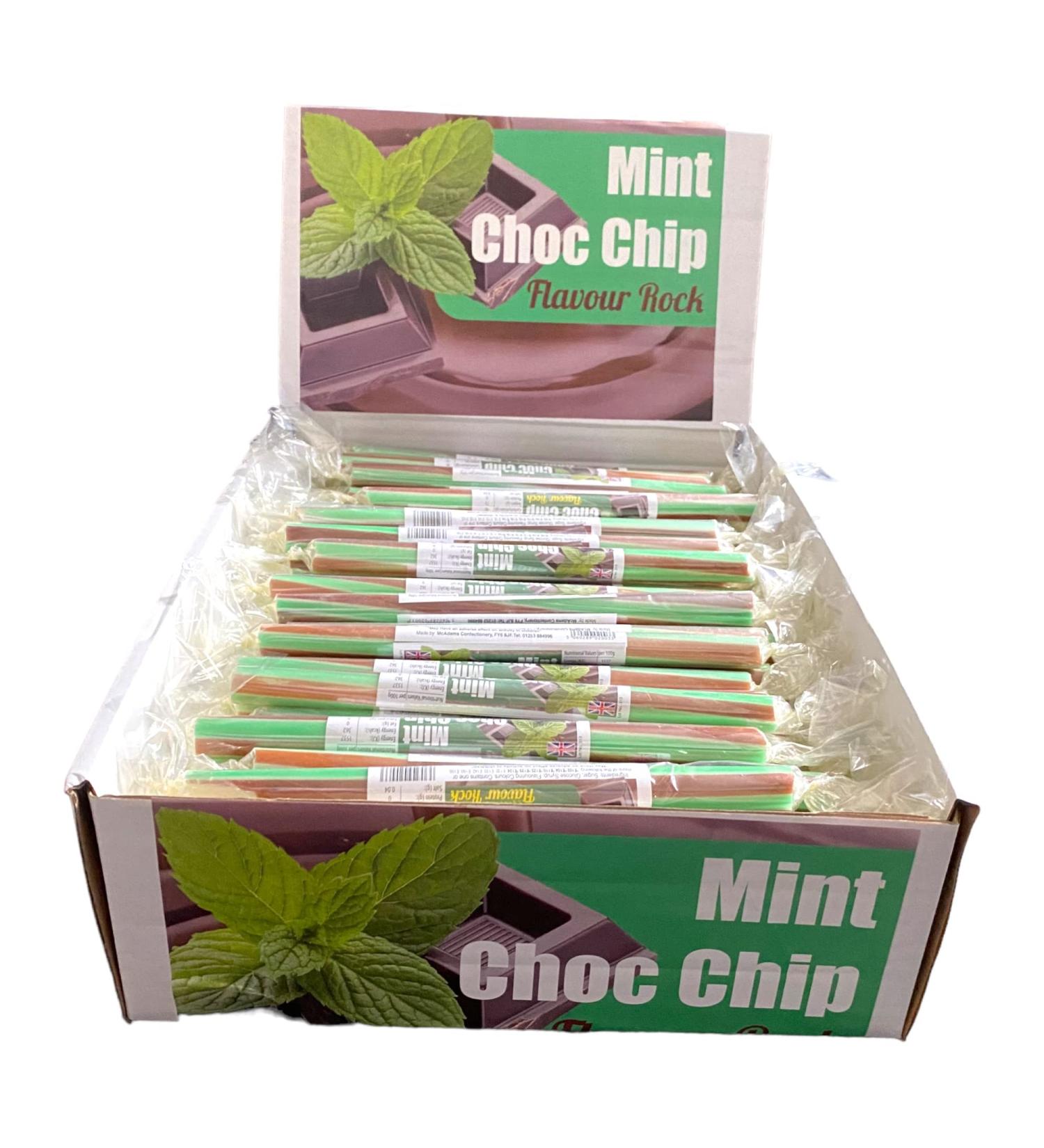 20 X Mint Choc Chip Rock Sticks Handmade Traditional Rainbow Classic Sweets Retro Seaside Gift Wholesale Confectionery - Buy Online on GoSupps.com