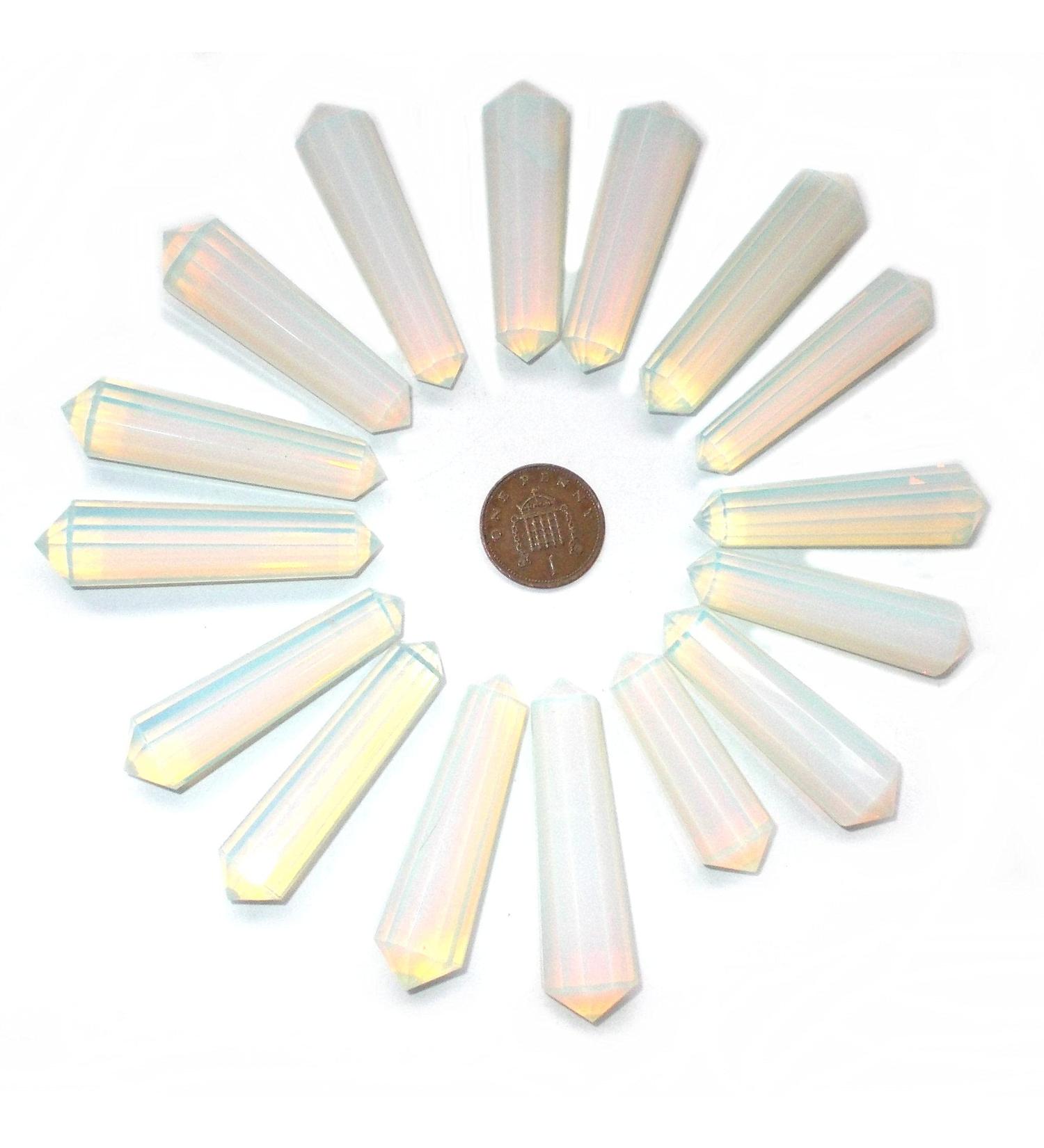 1 x 12 Cut DT Crystal Vogel Wand Point 40-60mm (Opalite)