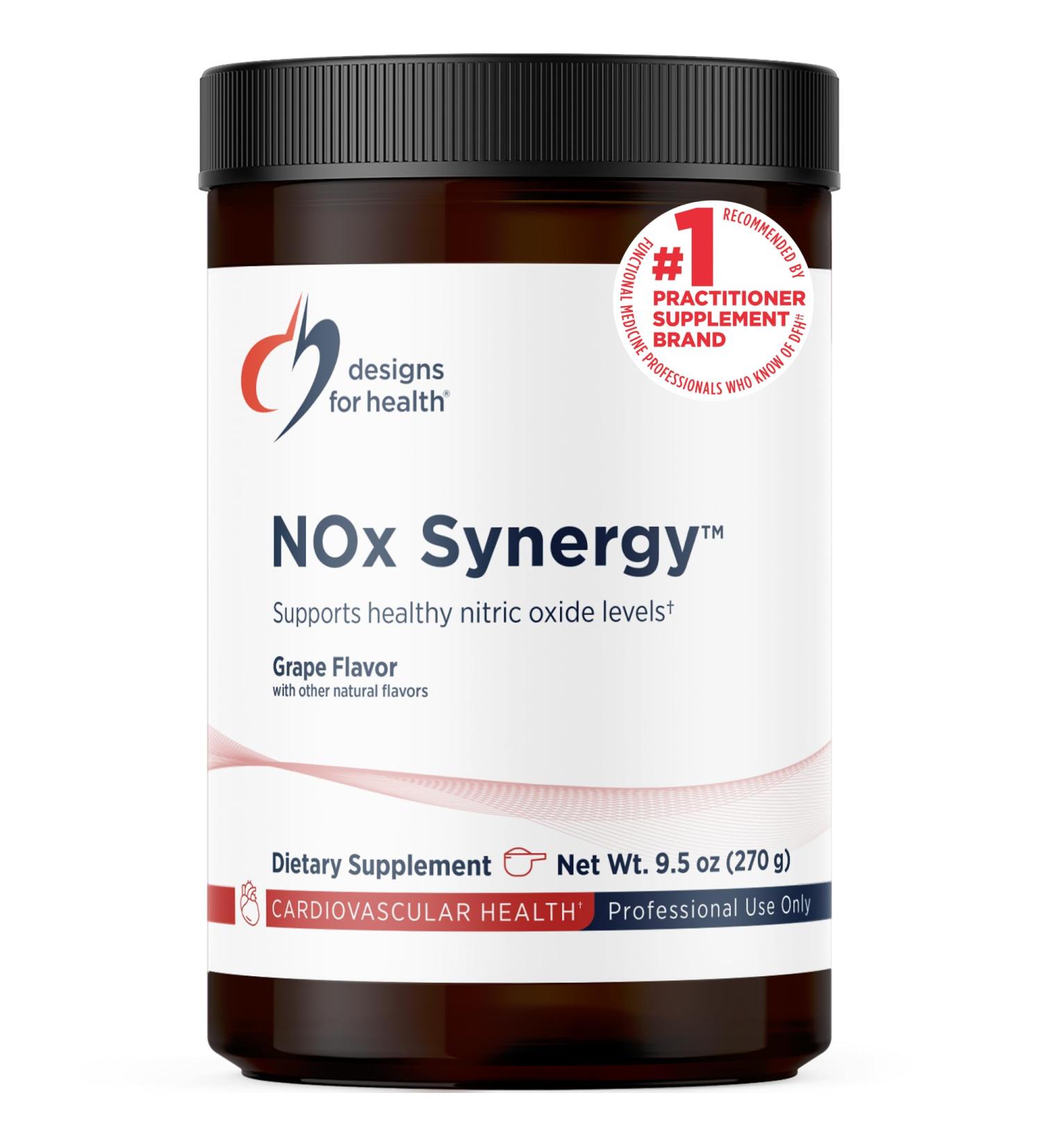 Designs for Health NOx Synergy - Drink Mix Powder to Support Healthy Nitric Oxide Levels - L-Arginine Creatine L-Citrulline + More - Pre Workout - Grape Flavor (30 Servings / 270g) - Buy Online on GoSupps.com