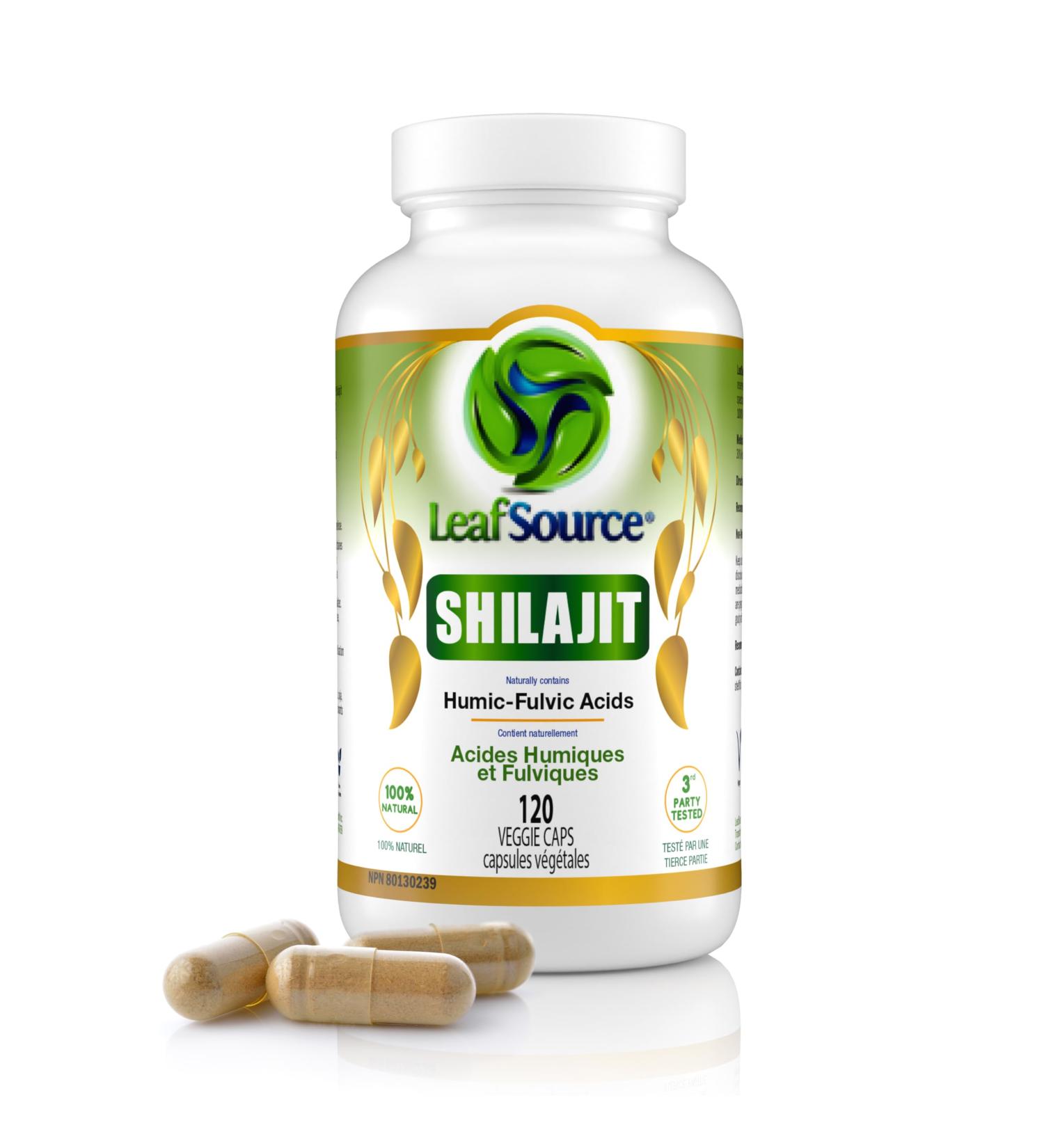 LeafSource SHILAJIT 120 vcap - 70% Fulvic and 30% Humic Acid Supports Healthy Bones and Naturally contains Trace Minerals Amino Acids and Vitamins 3rd Party Tested (previously Humic-Fulvic Acid) 120 count (Pack of 1) - Buy Online on GoSupps.com