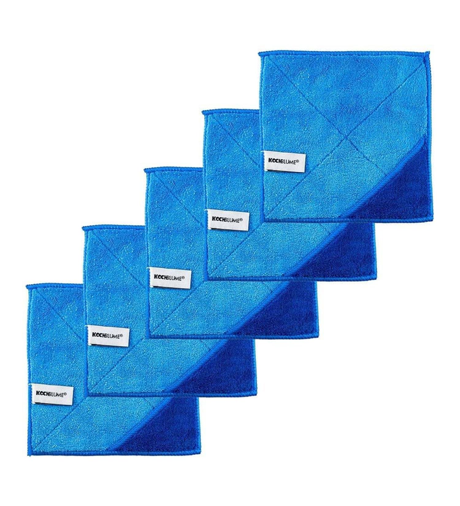 Kochblume Microfibre Cleaning Cloth Set of 5 - 18x18 cm - Dark Blue | International Shipping Available - Buy Online on GoSupps.com