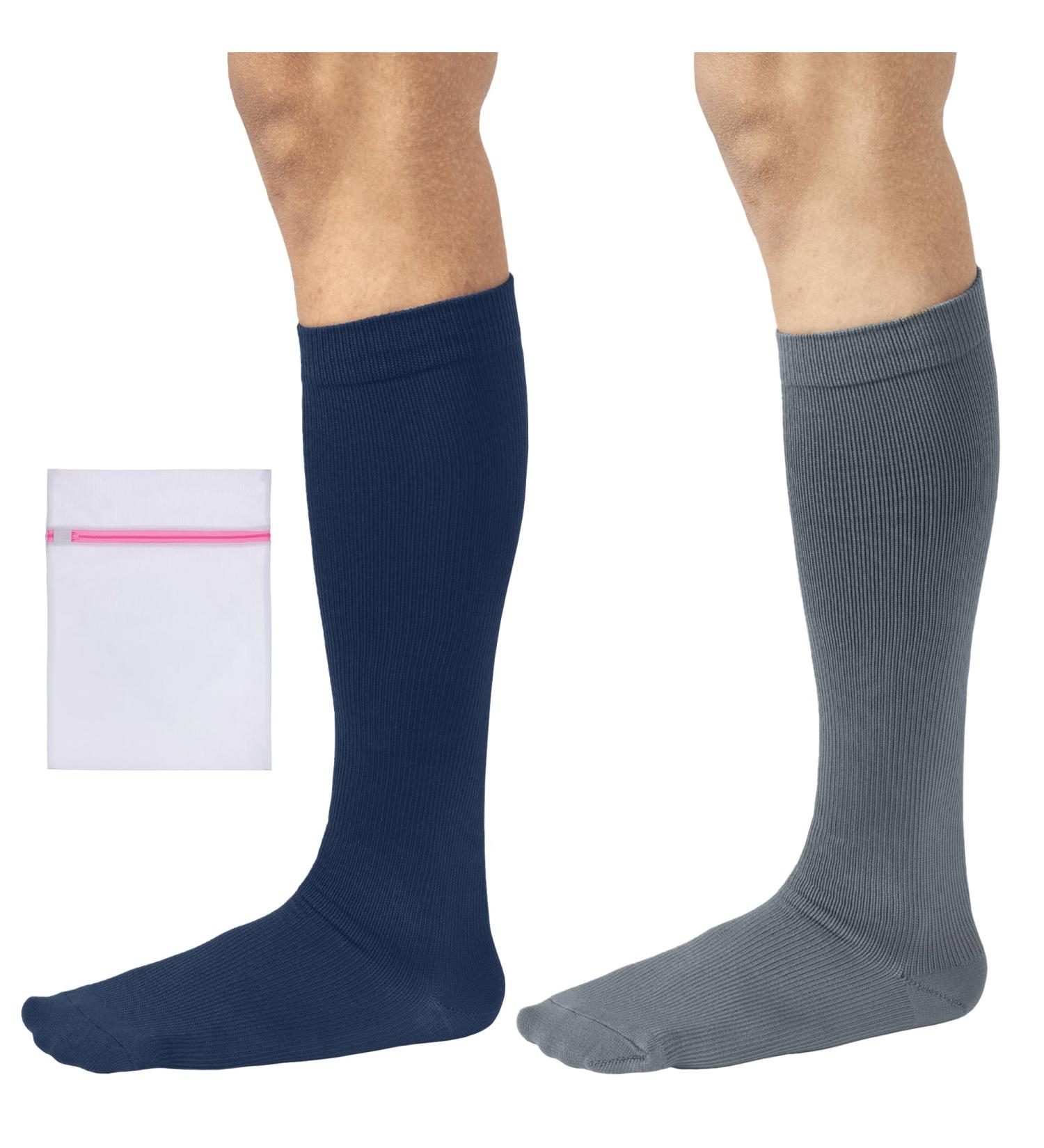 360 RELIEF - Flight Compression Socks Supports | Blood Circulation Travel Work XXL Blue+Grey - Buy Online on GoSupps.com