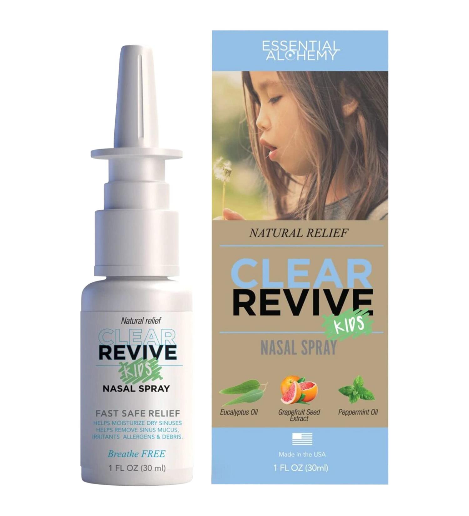 Clear Revive Kids Nasal Spray - Fast Relief for Allergy, Sinus Irritation, Dryness & Mucus - Non-Drowsy Formula - 1 Pack - Buy Online on GoSupps.com