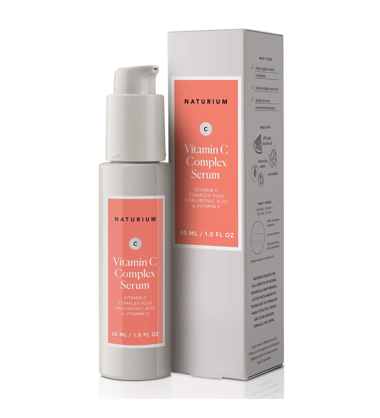 Naturium Vitamin C Complex Serum 1 oz - Brightening & Anti-Aging with Hyaluronic Acid & Vitamin E - Buy Online on GoSupps.com