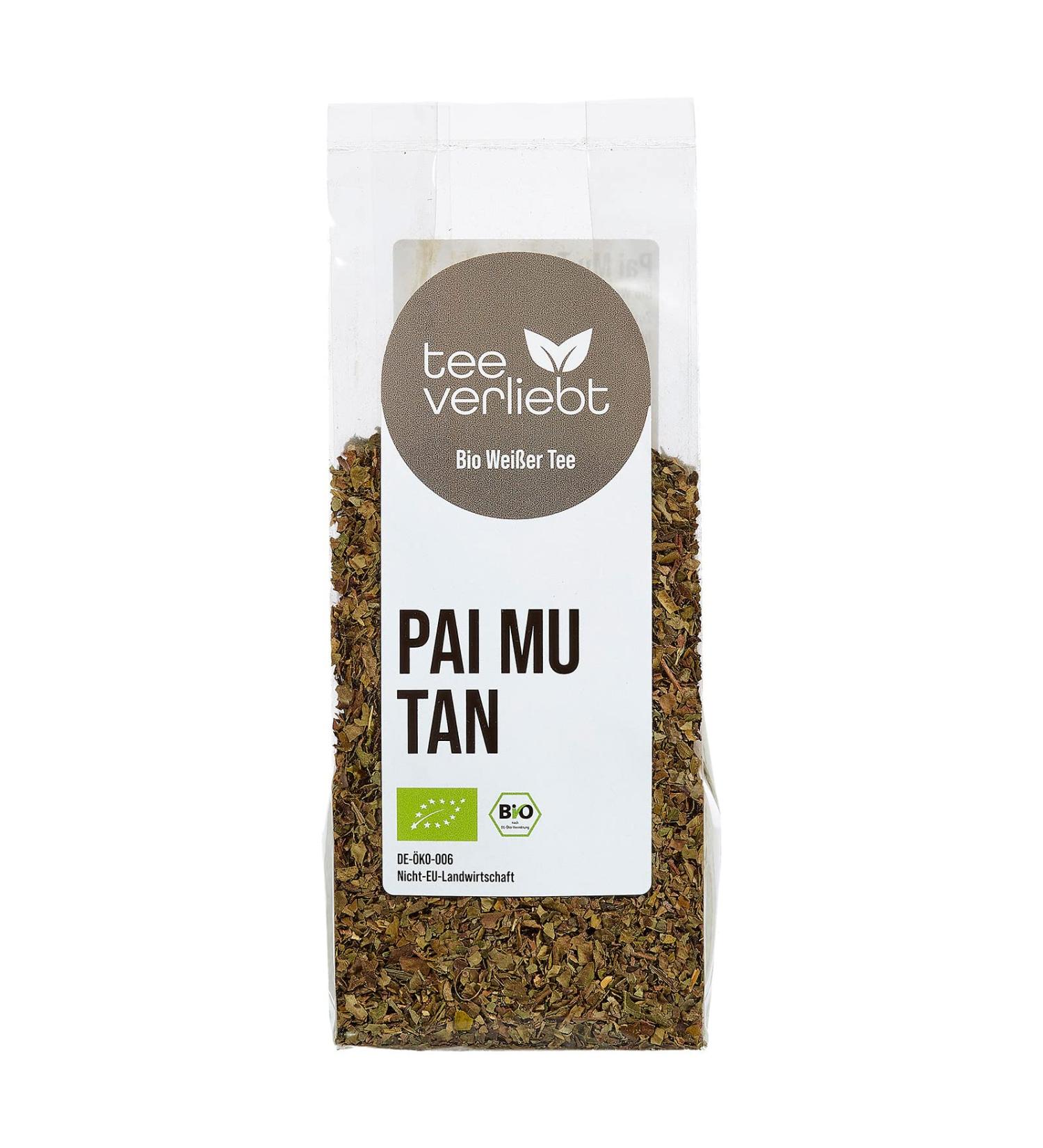 Buy Tea in Love - Bio Pai Mu Tan Tea 75g | Organic White Tea | Finely Cut Loose Leaf | Invigorating Fresh Blend | International Shipping Available - Buy Online on GoSupps.com