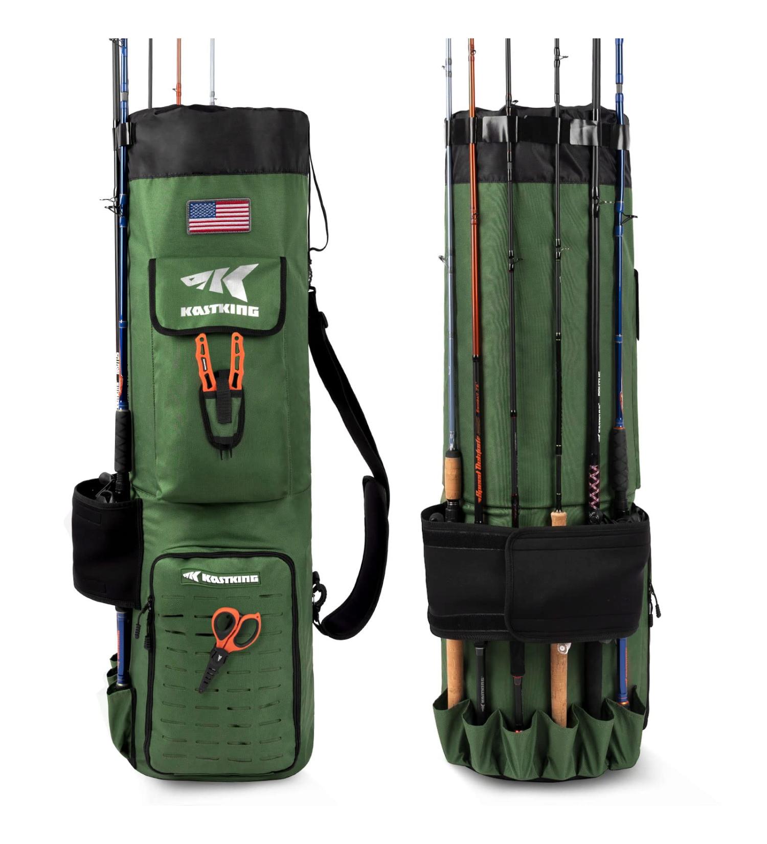 KastKing Karryall Fishing Rod Bag Water-resistant Rod Case Holds 6 Rods & Reels Foldable Fishing Bag Accommodate Fishing Gear and Equipment Fishing Gifts for Men Green C:Green - Buy Online on GoSupps.com