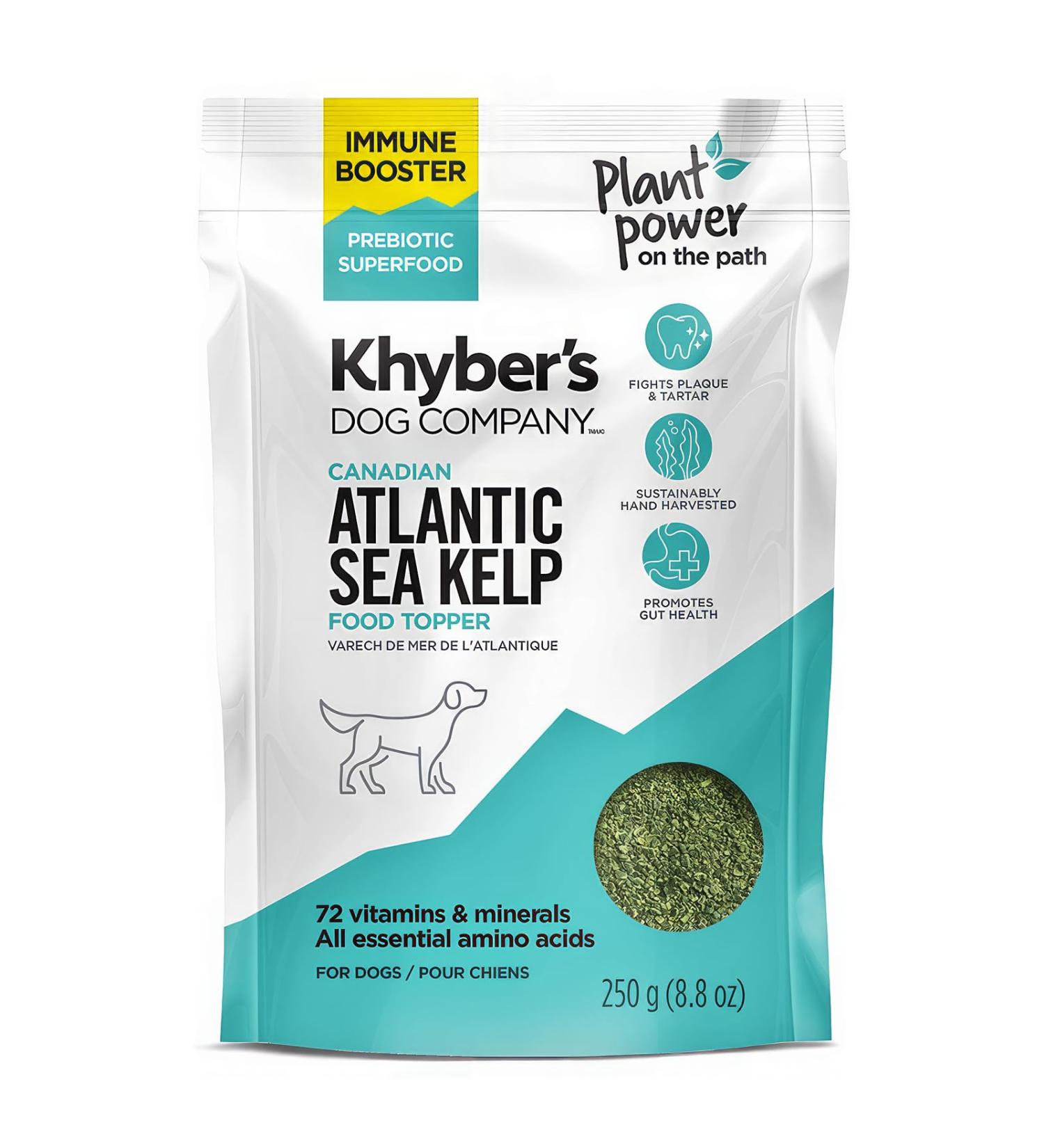 Khyber's Organic Kelp Superfood Topper - Immune Support - Fights Plaque & Tartar - Skin & Coat - Heart Health - Inflammation - Joint Health - Gut Health - Vitamins/Minerals - Amino Acids 250g (8.8 oz)