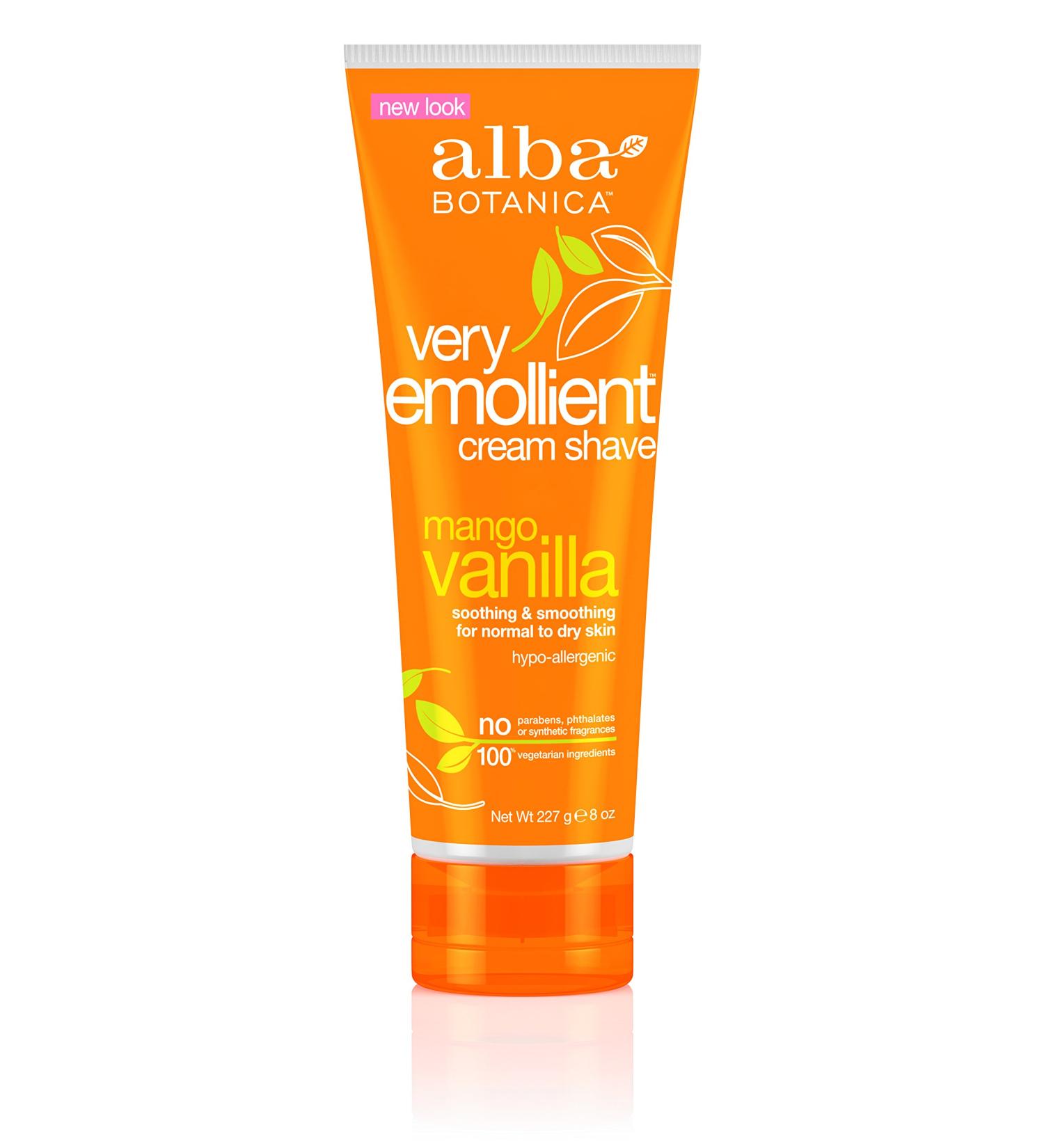 Alba Botanical Mango Vanilla Very Emollient Cream Shave 8oz Tubes - Pack of 4 - Buy Online on GoSupps.com