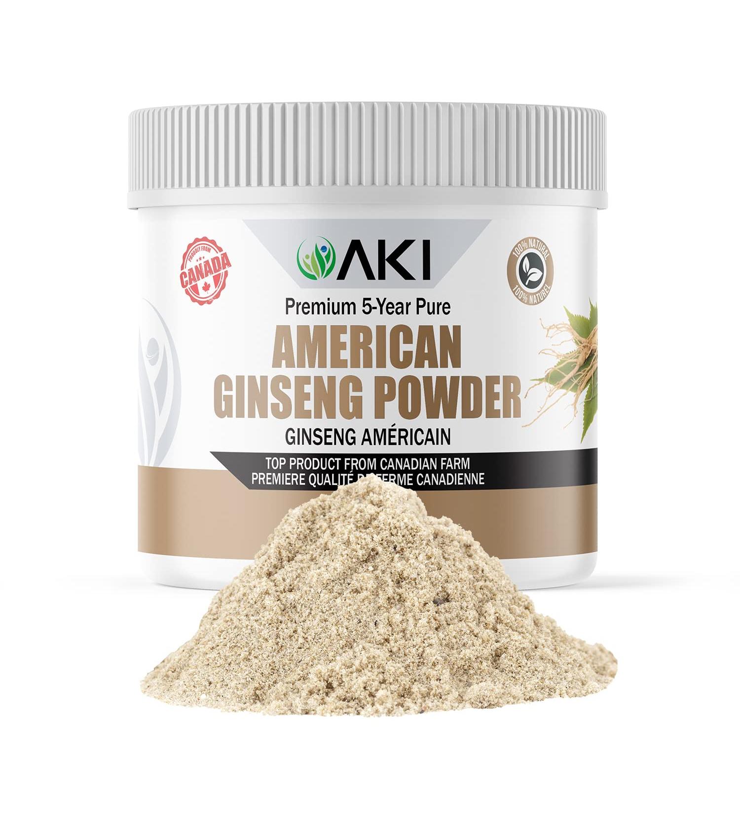 AKI American Ginseng Powder with 4% Ginsenosides - Ideal with Coffee Beverages Like Smoothies (4oz/113g) 4 Ounce (Pack of 1) - Buy Online on GoSupps.com
