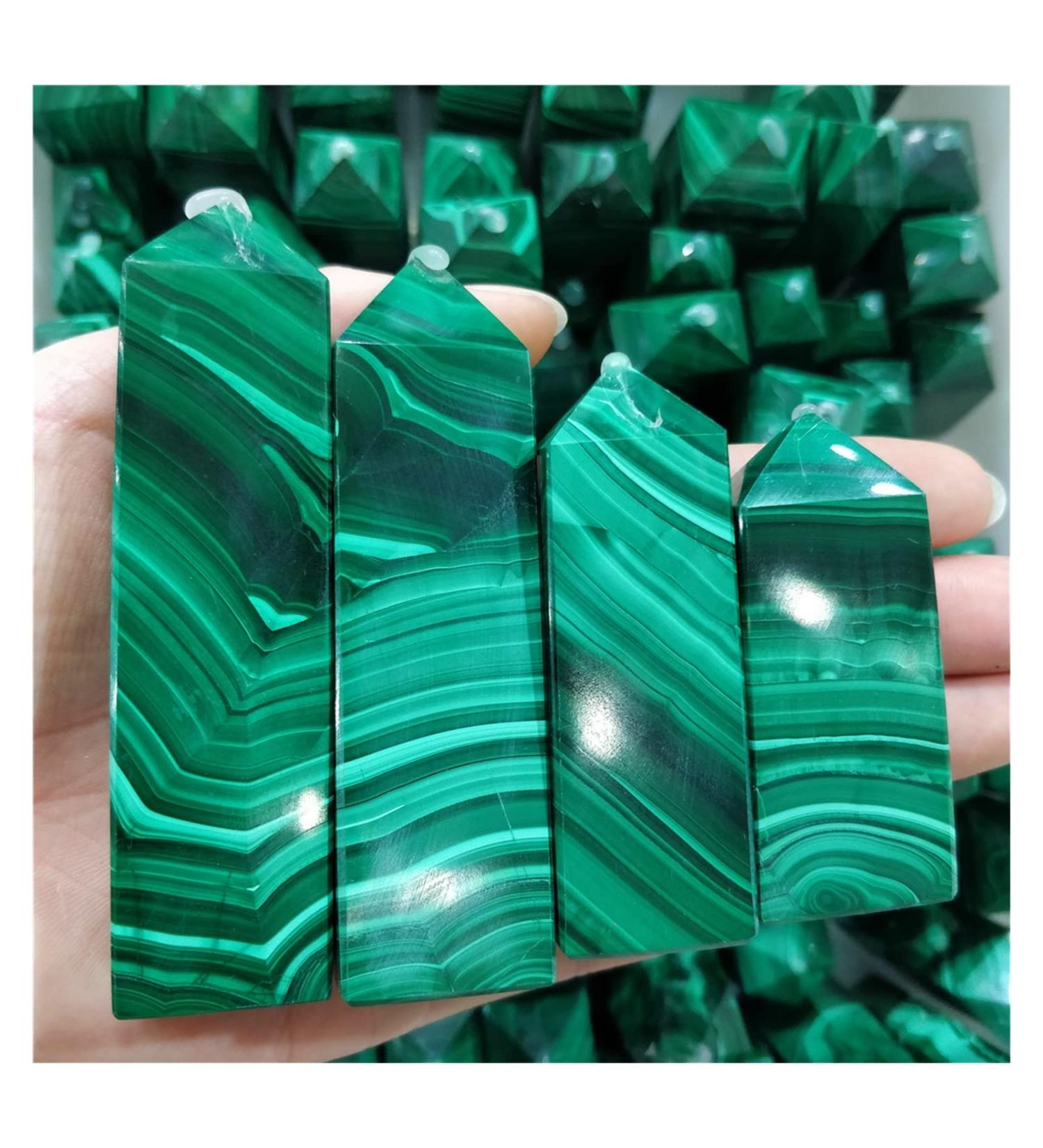 Gemstone Natural Malachite Crystal Points Malakite Quartz Minerals Obelisk Prism Decorate Jewelry Decoration (Size : 60-90g a pc) - Buy Online on GoSupps.com