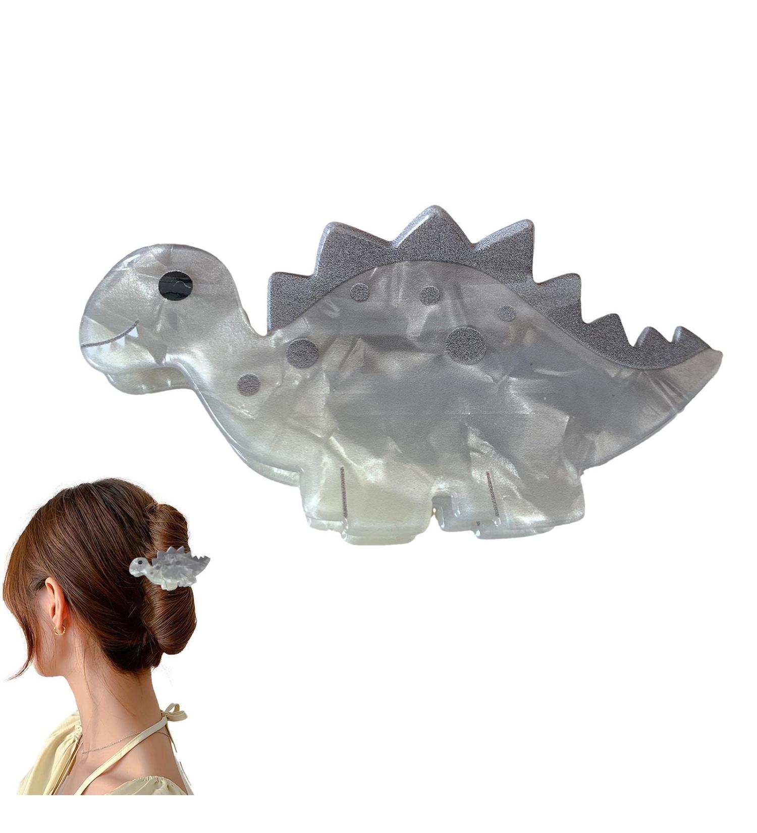 Besreey Funny Dinosaurs Hair Claw Clips | Funny Dinosaurs Hair Clips Headdress Styling Tools Strong Hold Hair Accessories Nonslip Acrylic For Any Hair Type And Style Gray - Buy Online on GoSupps.com