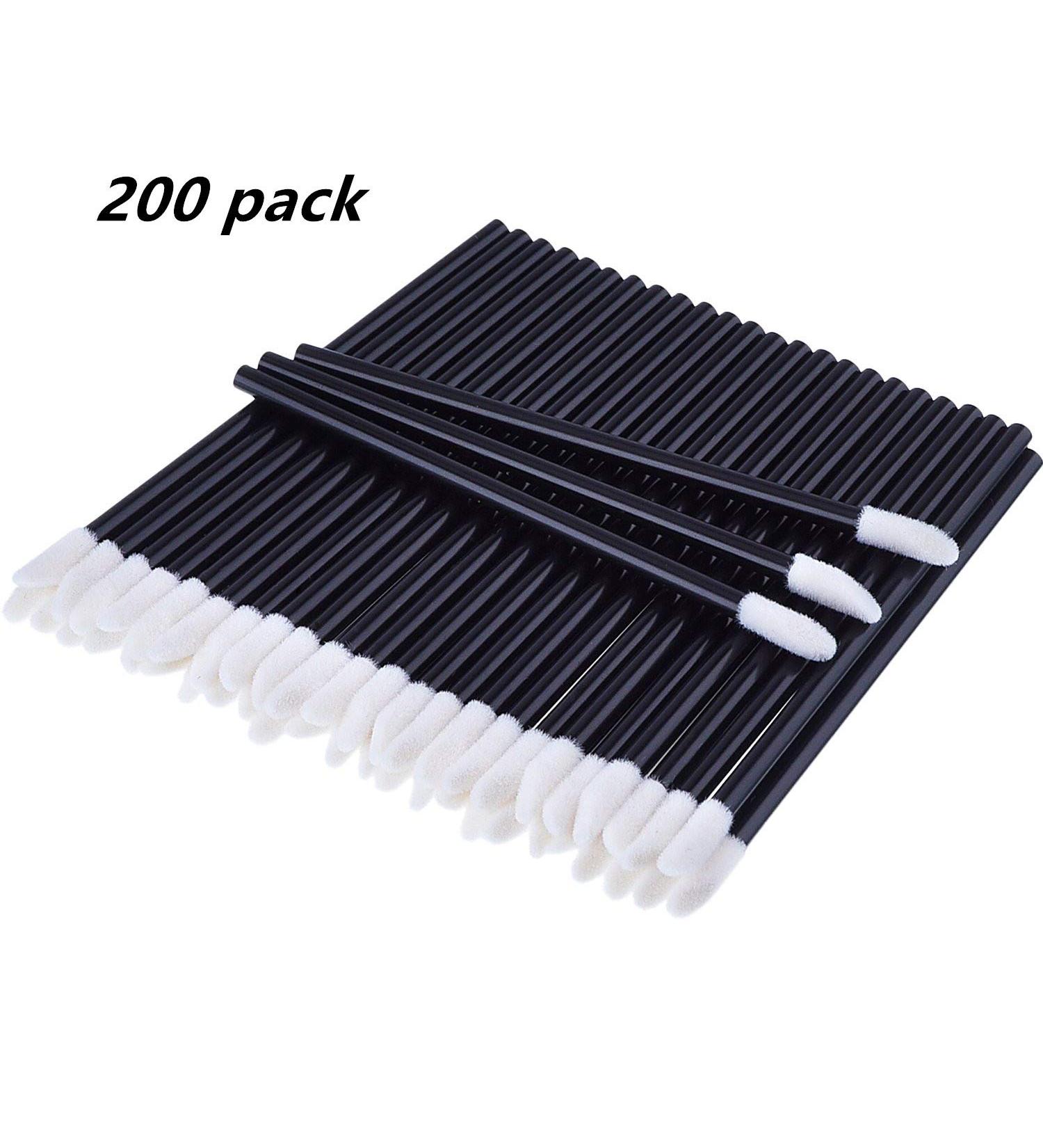 200PC Black Disposable Lip Brushes - Makeup Lipstick & Lip Gloss Applicator Tool Kits - Buy Online on GoSupps.com