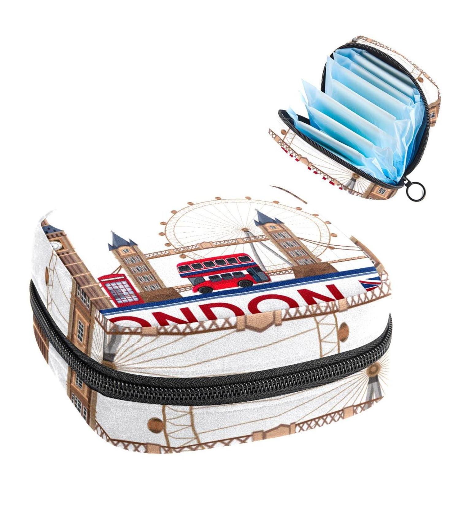 Buy Women's Bonds Storage Pockets Stillpad Holder London Landmark Portable Period Kit Bag | Chic & Stylish Feminine Product Bag - Buy Online on GoSupps.com