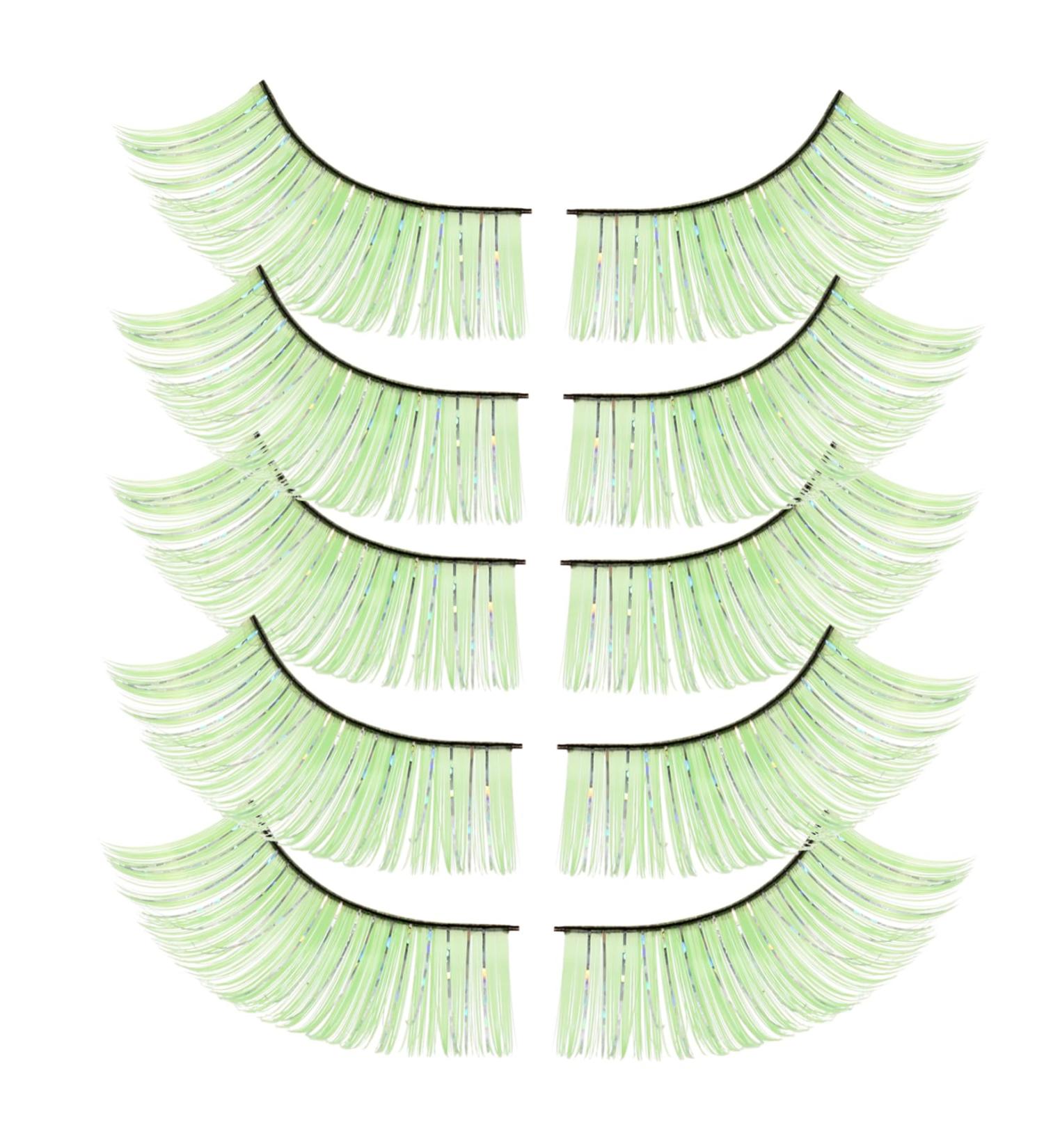 NOLITOY 5 pairs Makeup of Colorful Fake Artificial Lashes Exaggerated Women Accessories Halloween Eyelashes 1 count (Pack of 1) Green - Buy Online on GoSupps.com