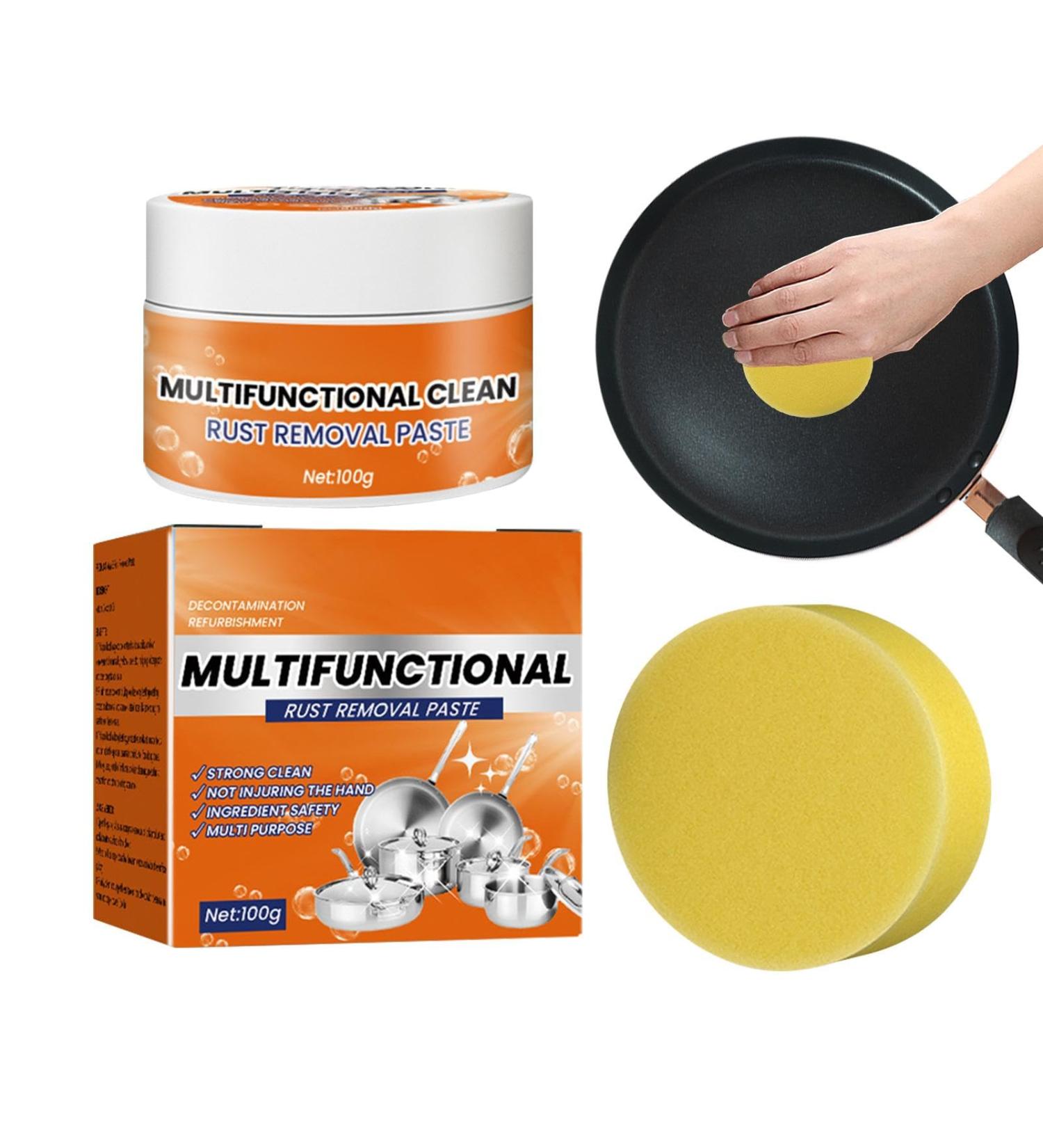 Stainless Steel Cleaning Paste Multipurpose Metal Cleaner Rust Remover | Household Kitchen Simple Safe And Effective Cookware Rust Removal Cleaner For Sinks Pots Faucets - Buy Online on GoSupps.com