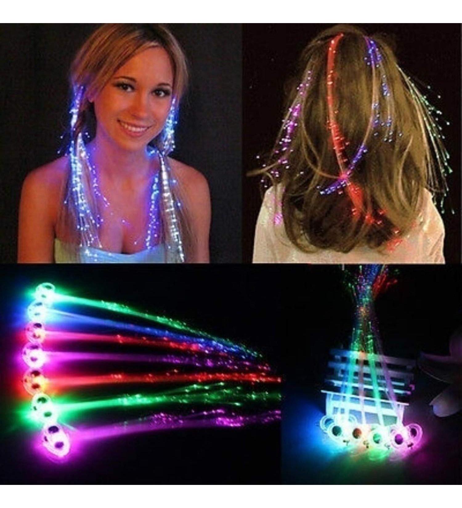 30 Pack LED Fiber Optic Hair Barrettes - Light-Up Extensions for Party, Festival, Concerts - Buy Online on GoSupps.com