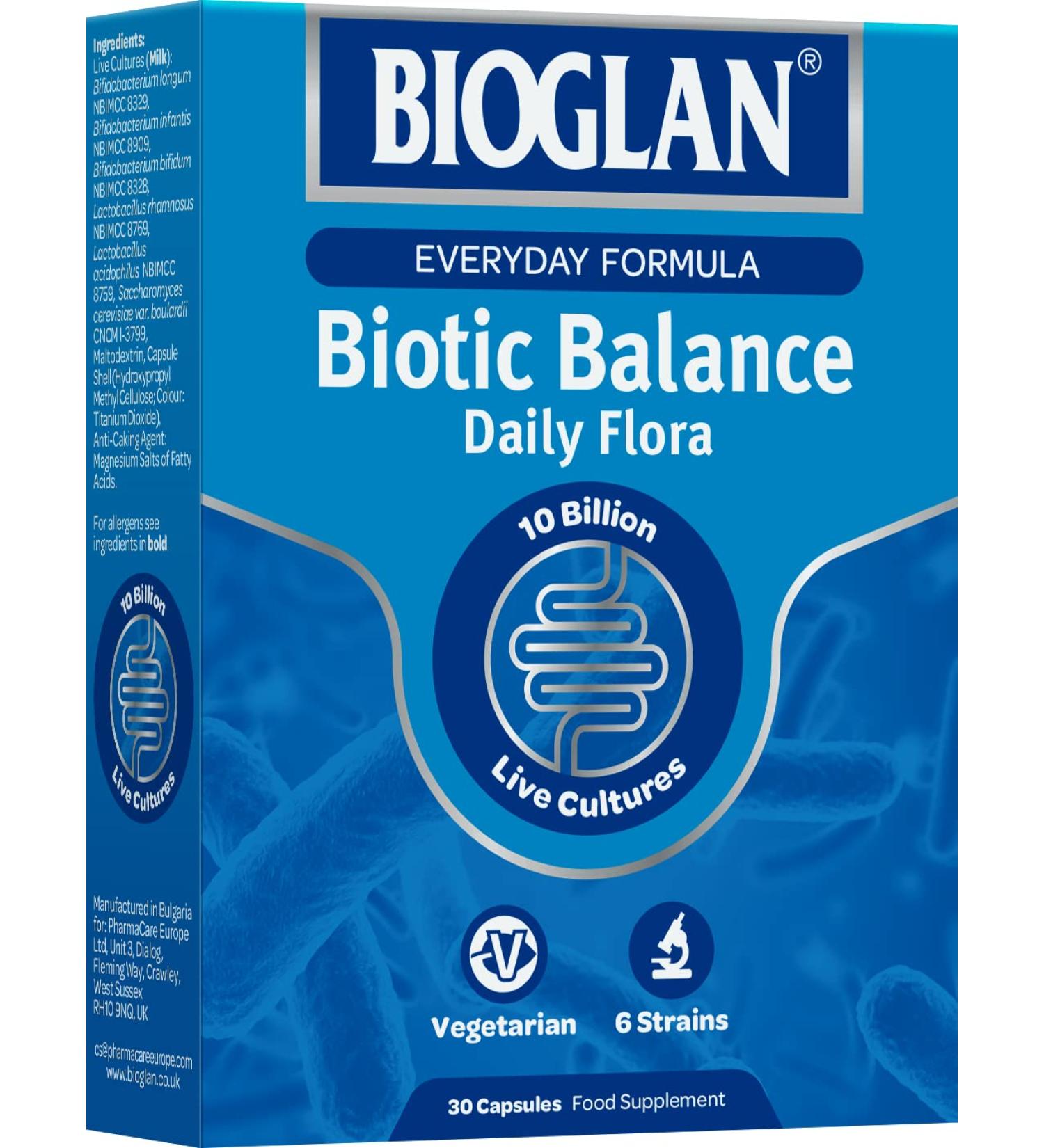 Bioglan Biotic Balance 10 Billion CFU 6 Strains Probiotic - 30 Capsules - Buy Online on GoSupps.com