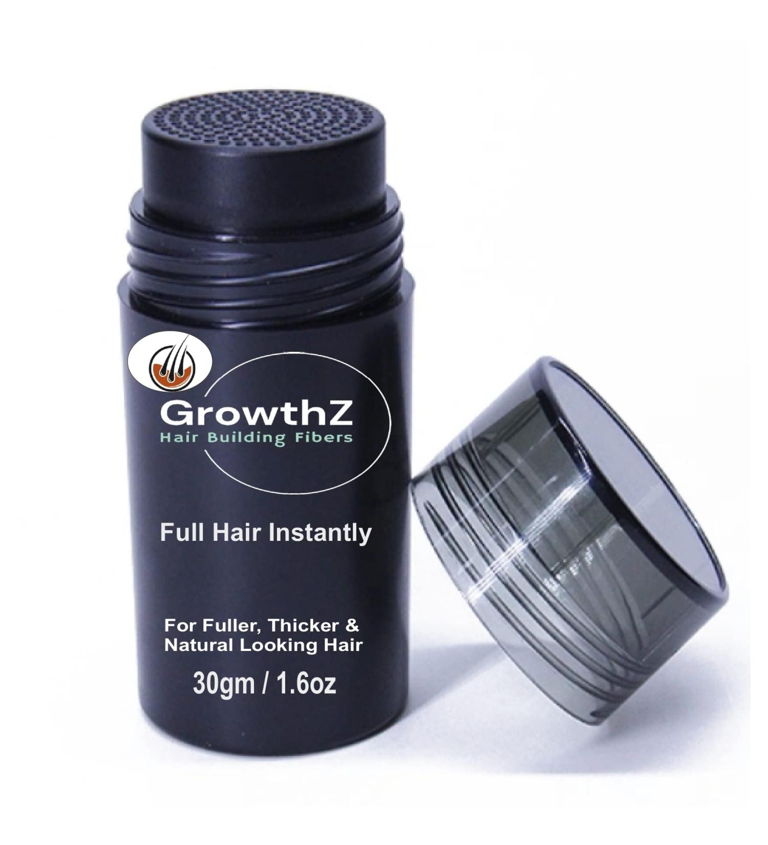 GrowthZ Natural Hair Fibers - Instant Thickening for Men & Women - Dark Brown - Buy Online on GoSupps.com