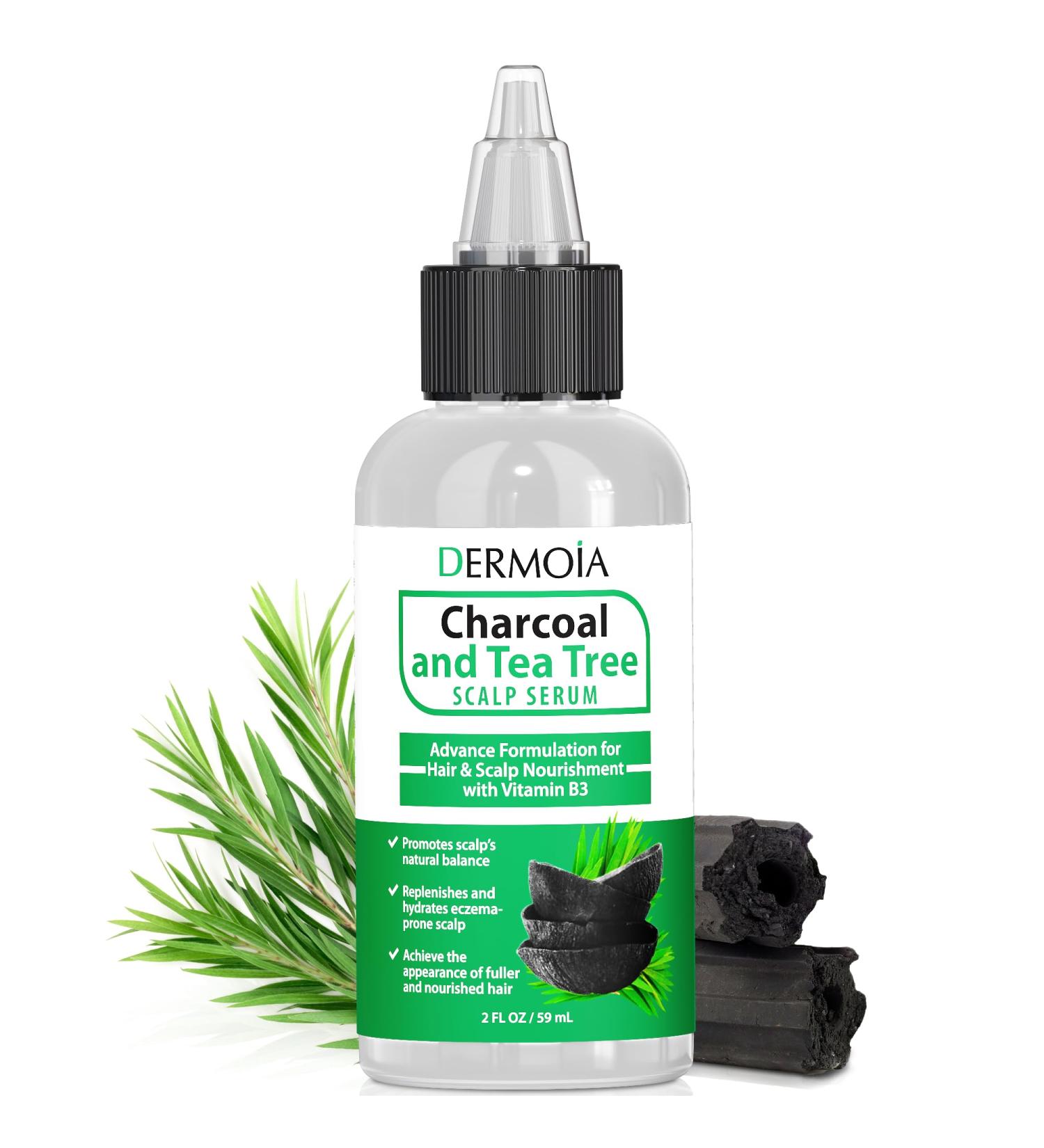 Scalp Serum with Charcoal & Tea Tree | Non-GMO Moisturizer for Dry Itchy Scalp Relief | Fragrance-Free Treatment with Vitamin | 2 Fl Oz - Buy Online on GoSupps.com
