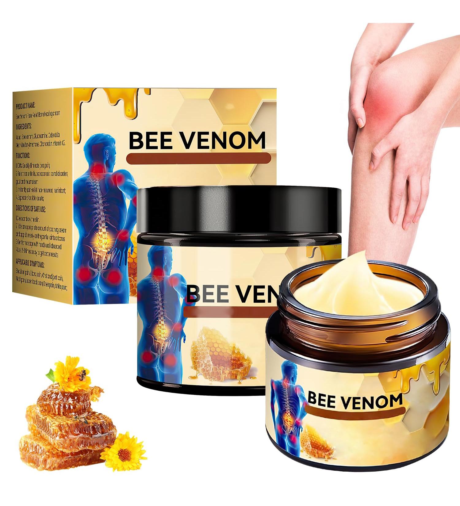 2Pcs Bee Venom Moisturizing Cream Professional Bee Venom Cream Bee Venom Ointment Natural Formula Fast-Absorbing Lightweight Skin Care Cream for Daily Body Massage -60g - Buy Online on GoSupps.com