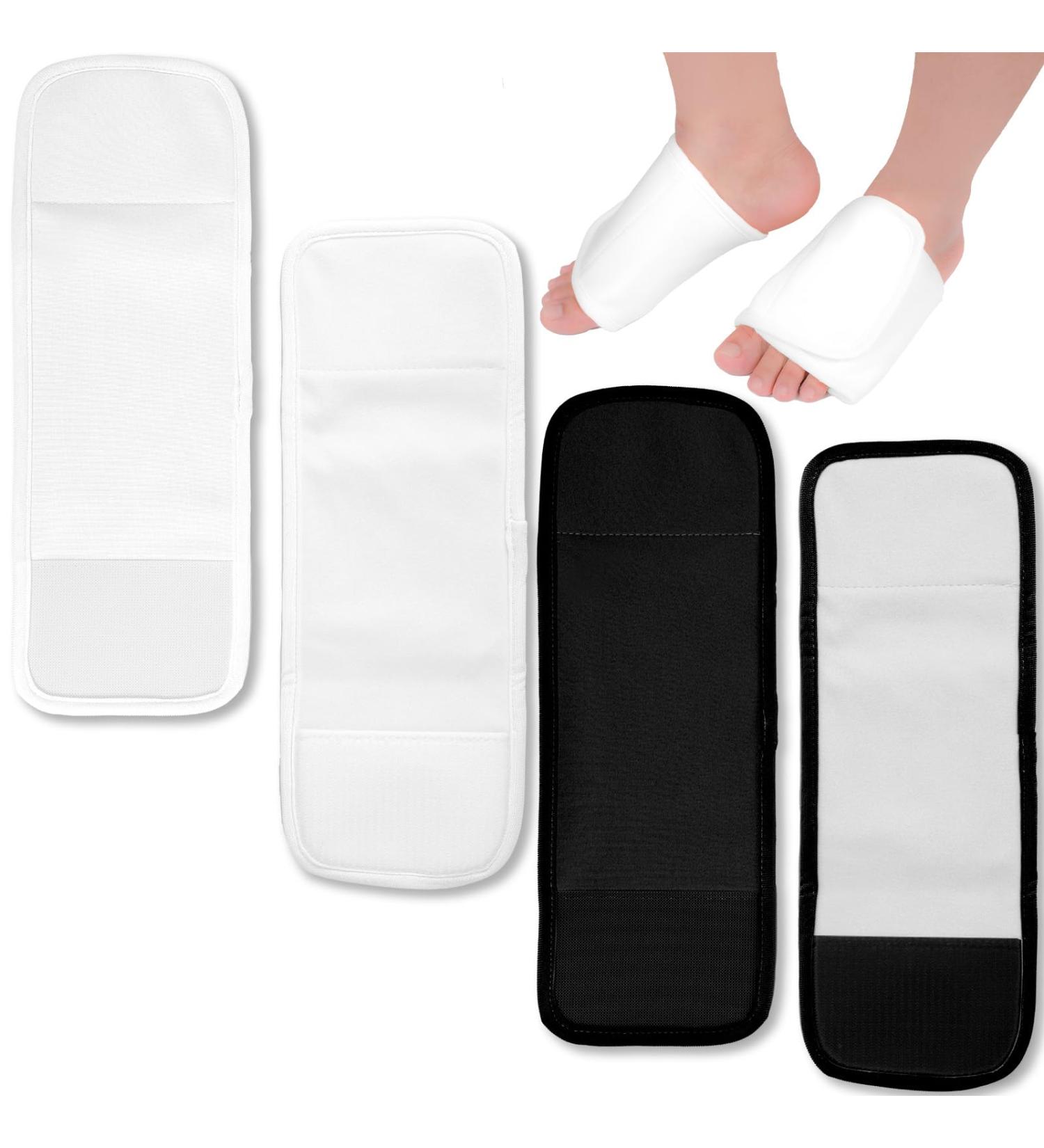 4-Piece Reusable Castor Oil Foot Pack | Castor Oil Compress Pads & Wraps | Flannel Towels for Soothing Relief | White & Black - Buy Online on GoSupps.com
