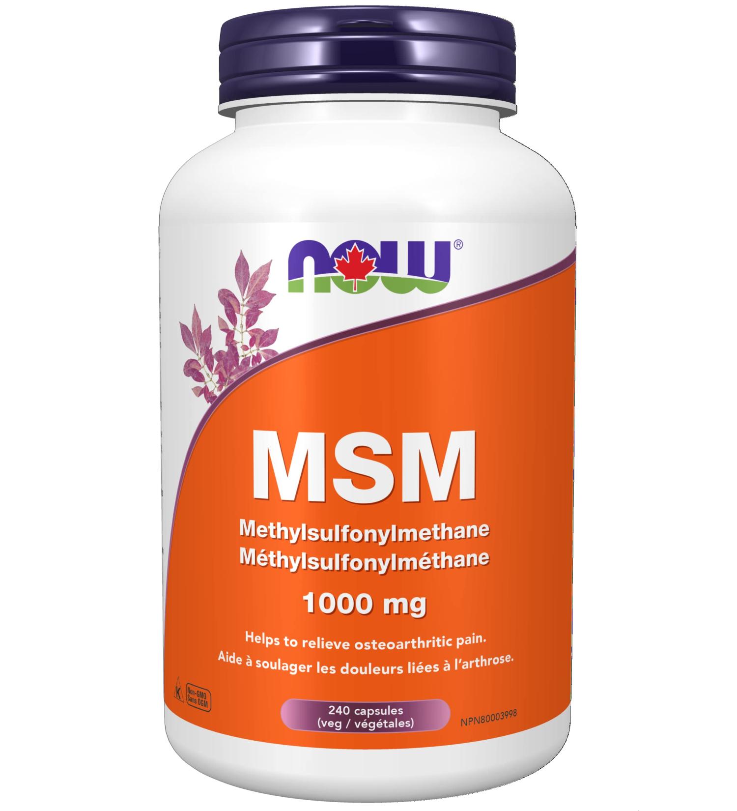 NOW Supplements MSM 1000mg Lignisul Capsules 240 Count - Buy Online on GoSupps.com