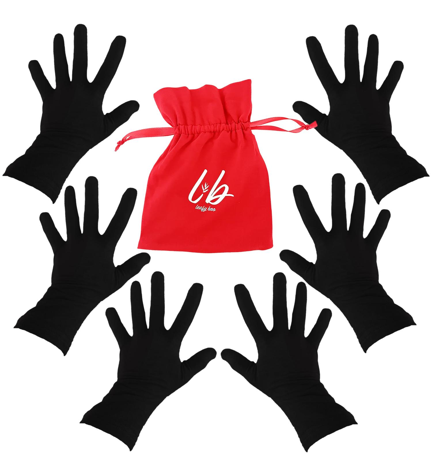 Bamboo Gloves for Eczema Black Medium Women and Men Dry Hands Overnight Moisturising Gloves 3 Pairs - Buy Online on GoSupps.com