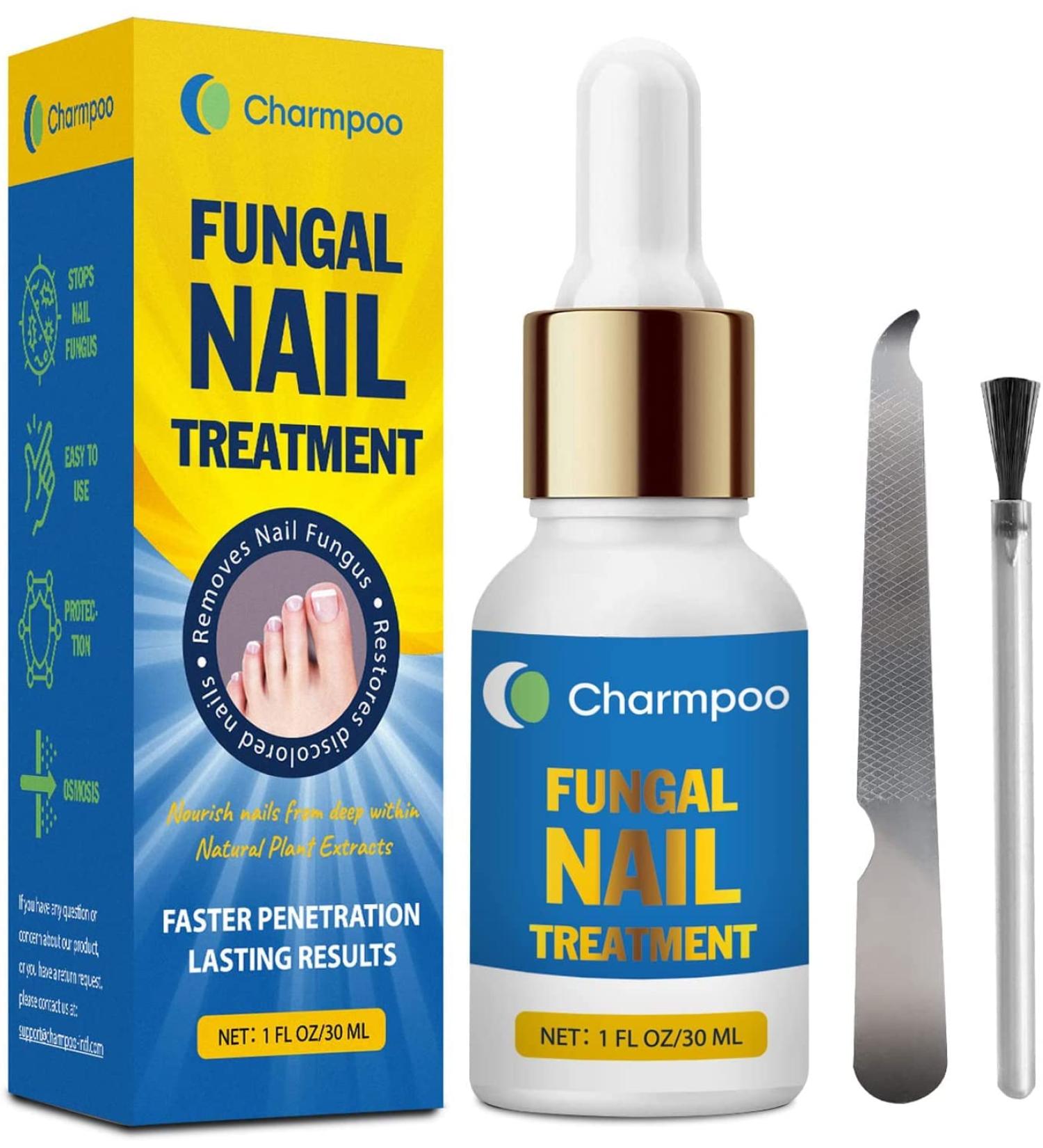 Extra Strength Toenail Fungus Treatment - Antifungal Nail Liquid with File and Brush (1fl oz/30ml) - Buy Online on GoSupps.com