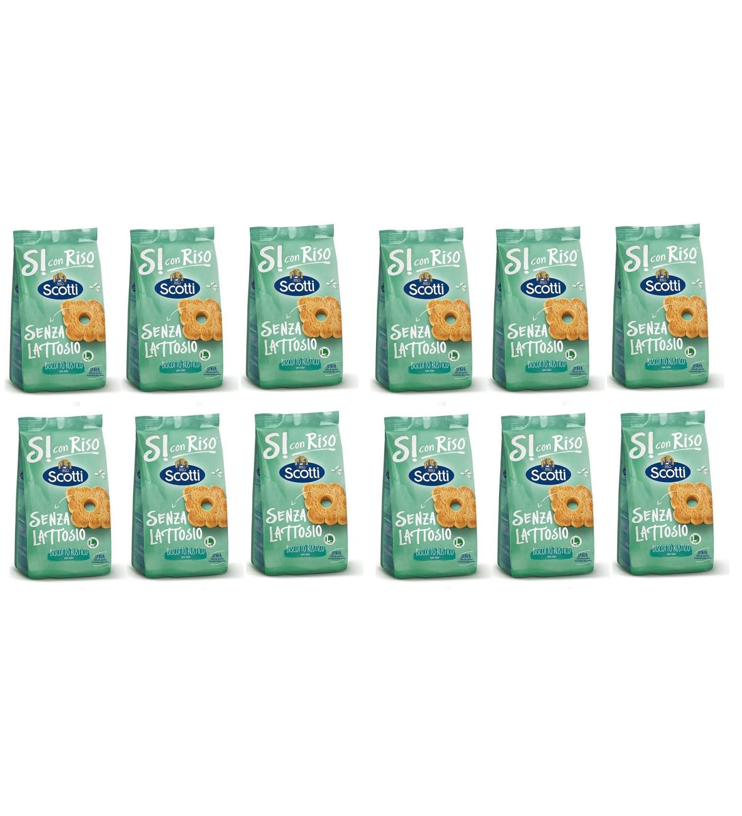  Riso Scotti Riso Scotti Si with Lactose-Free Rice Rustic Biscuit Lot de 12 biscuits rustiques avec riz sans lactose 350 g - Buy Online on GoSupps.com