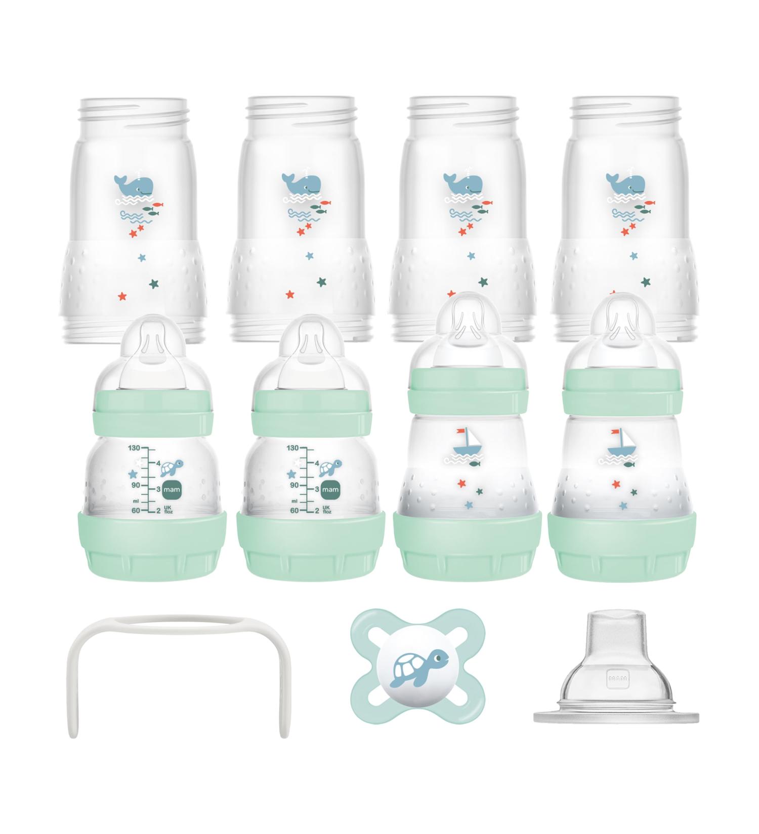MAM Easy Start Anti-Colic Starter Set | Baby Gift Set with Pacifiers Bottles & Handles | Ideal for Newborns | Blue Mint/Wal - Buy Online on GoSupps.com
