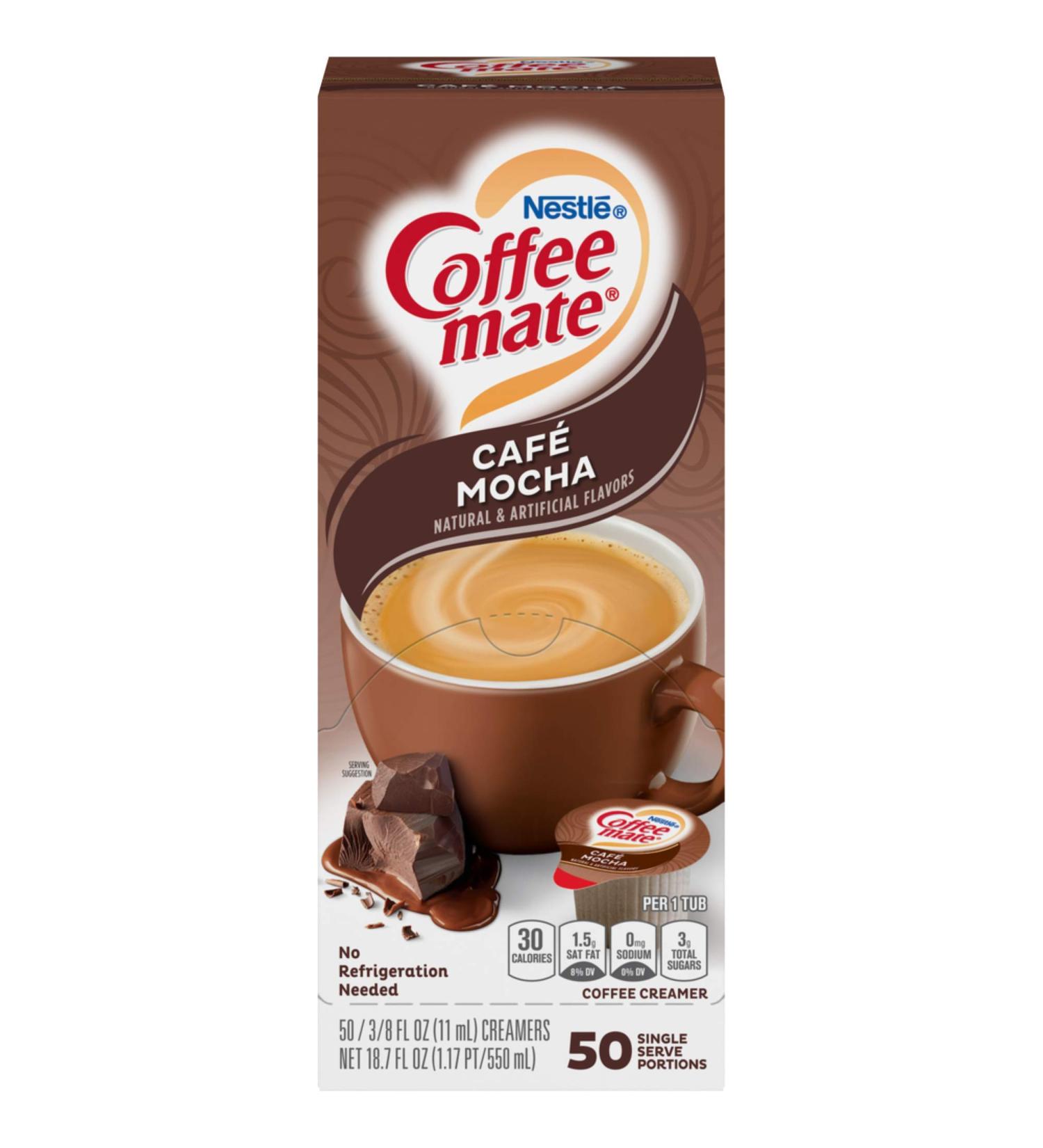 Coffee-mate Liquid Creamer Singles - Cafe Mocha - 50 ct - Buy Online on GoSupps.com