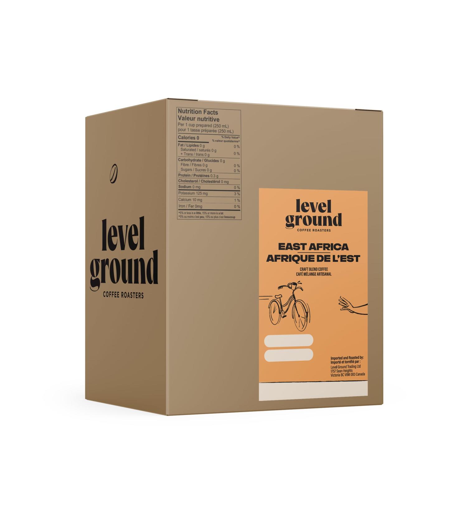 Level Ground Coffee - East Africa Craft Blend - Dark Roast Ground - Drip Brew French Press - Big and Balanced- 2.27kg / 5lb