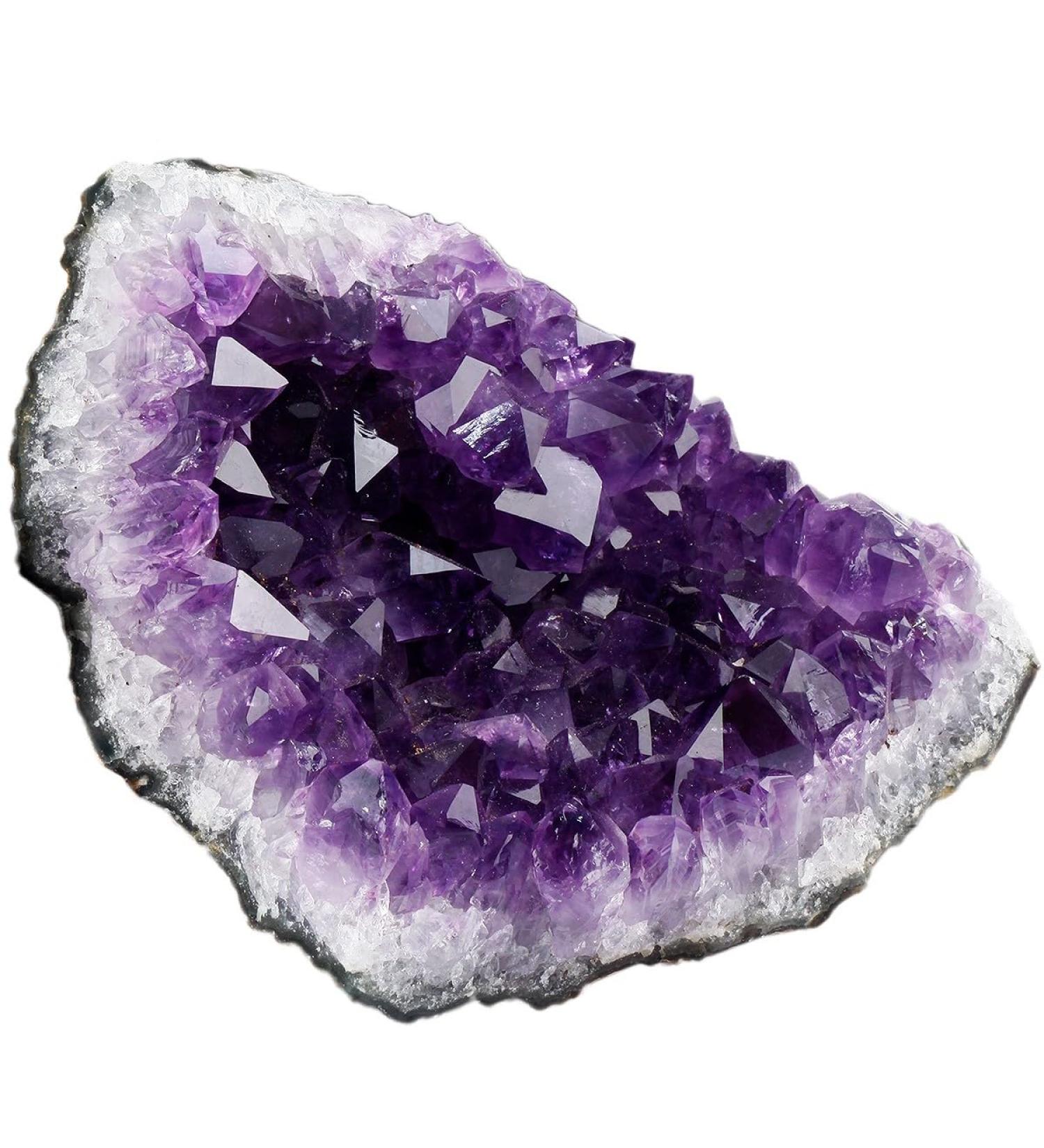 Nupuyai Natural Amethyst Druse Rough Stone - Irregular Crystal Cluster for Reiki Healing & Home Decoration | International Shipping Available - Buy Online on GoSupps.com