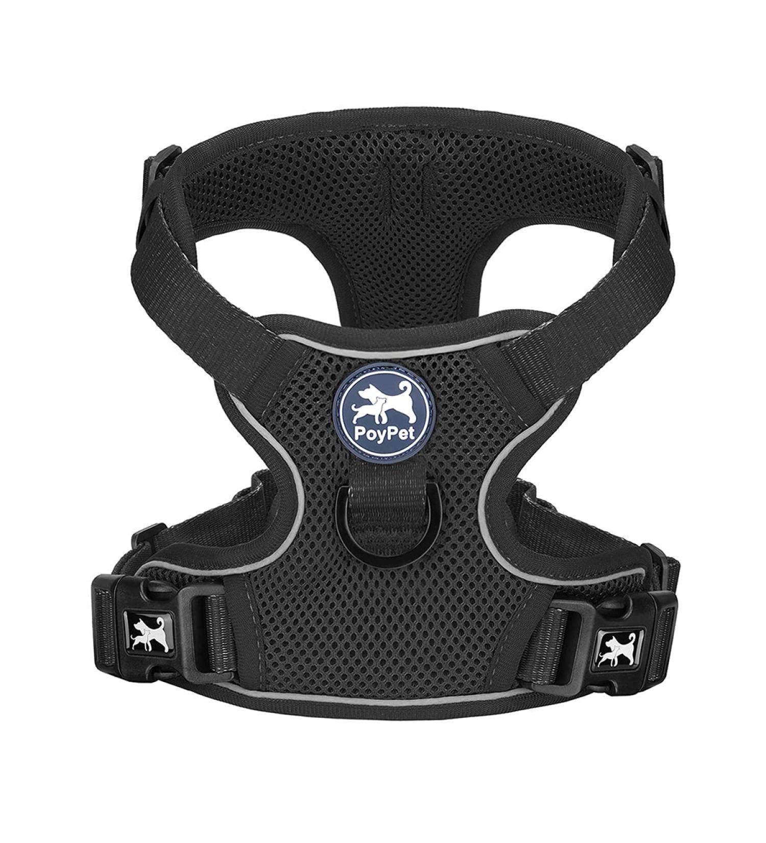POPOTET Reflective Dog Harness - Soft Breathable Mesh Vest Adjustable Neck & Breast No Suffocation - Small Black (1 Pack) - Buy Online on GoSupps.com