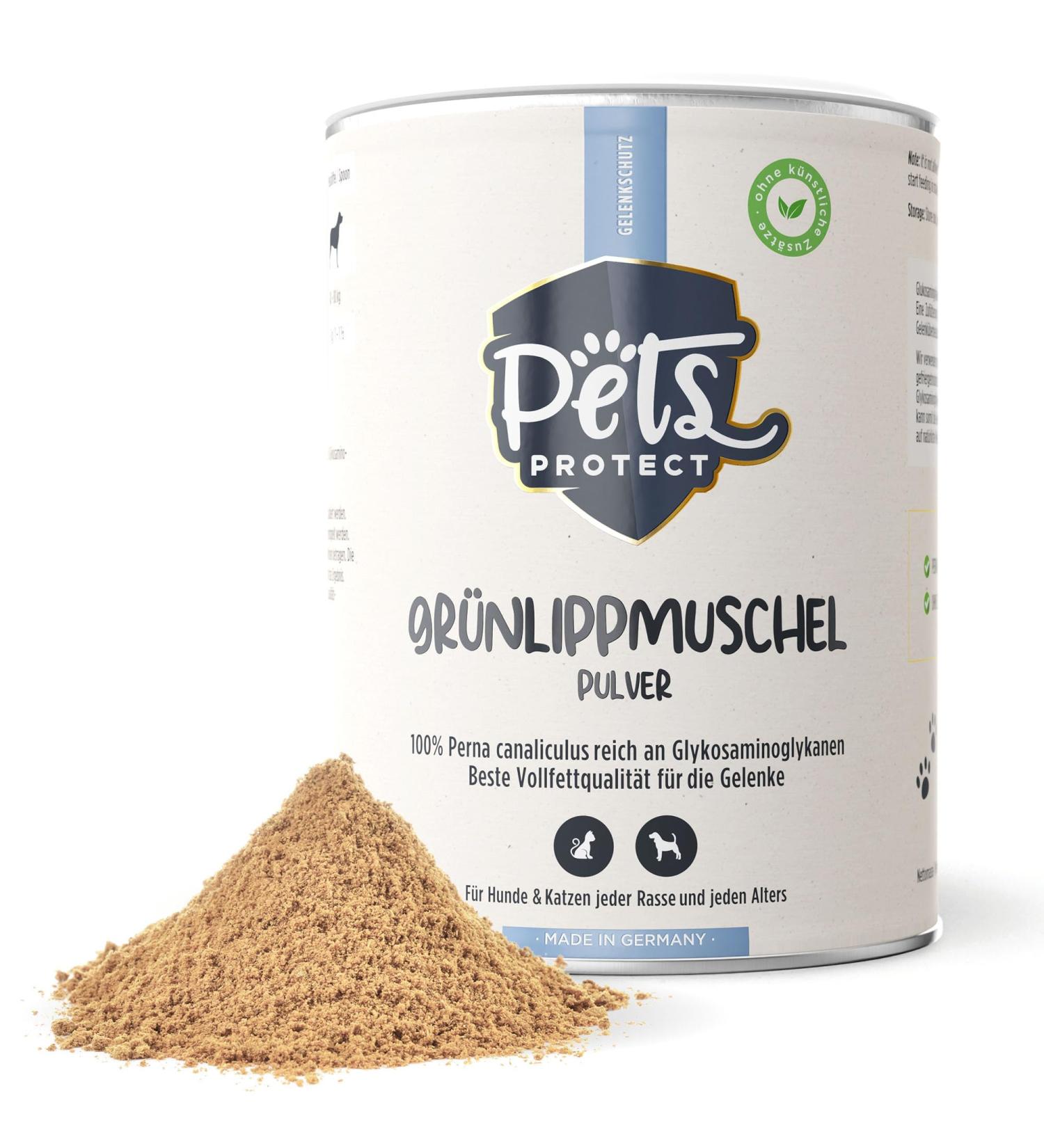 100% Green Lipped Mussel Powder for Joint Function - Very High Glycosaminoglycan Content (3.5%) - Complete Fat Quality - No Artificial Additives - Dog and Cat - 150 g - Buy Online on GoSupps.com