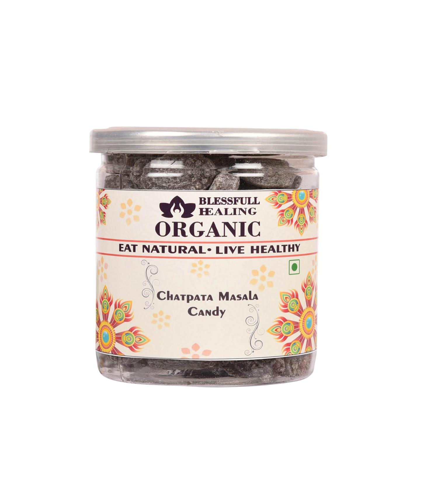 Blessfull Healing Organic Chatpata Masala Candy 350 Gram Airtight Container (Packing May Vary)