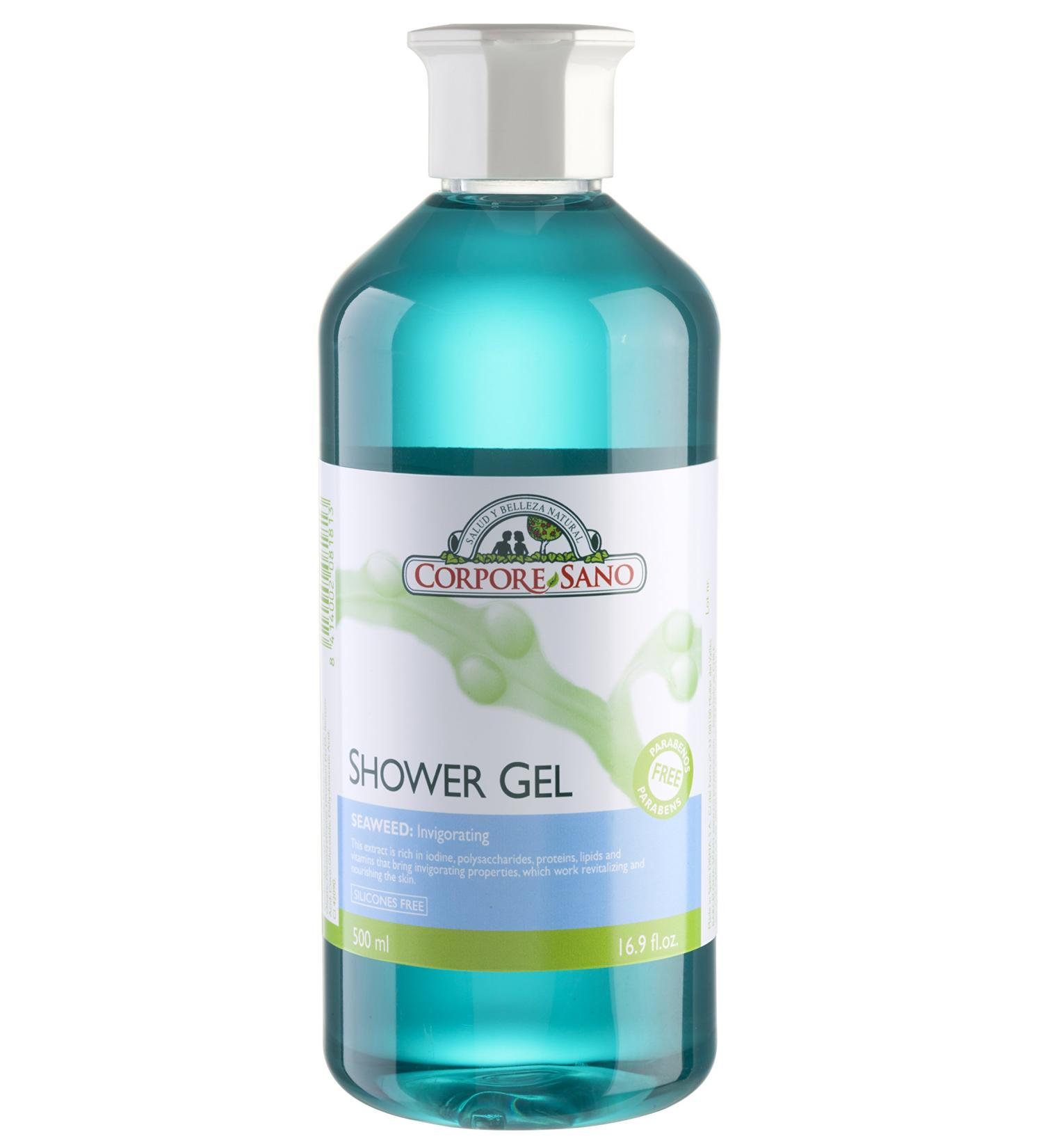 Corpore Sano Shower Gel/Body Wash-Aloe/Seaweed/Argan & Aloe-CERTIFIED ORGANIC-NO PARABENS-500 ml/16.9 fl. oz (SHOWER GEL SEAWEED)