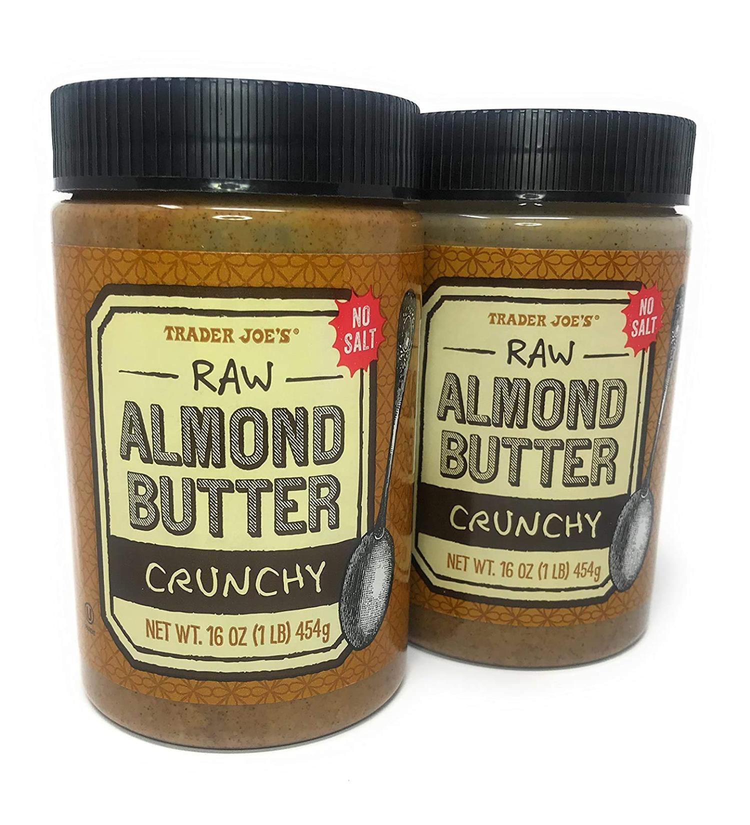 Trader Joe's Raw Crunchy Almond Butter - No Salt, 16 Oz (2 Pack) - Buy Online on GoSupps.com