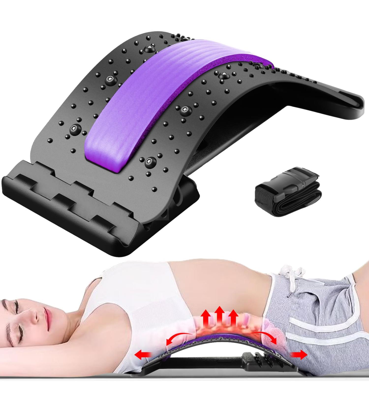 Buy 2024 Adjustable Back Stretcher - 4-Level Lower Back Cracker for Pain Relief (Purple) - International Shipping Available - Buy Online on GoSupps.com