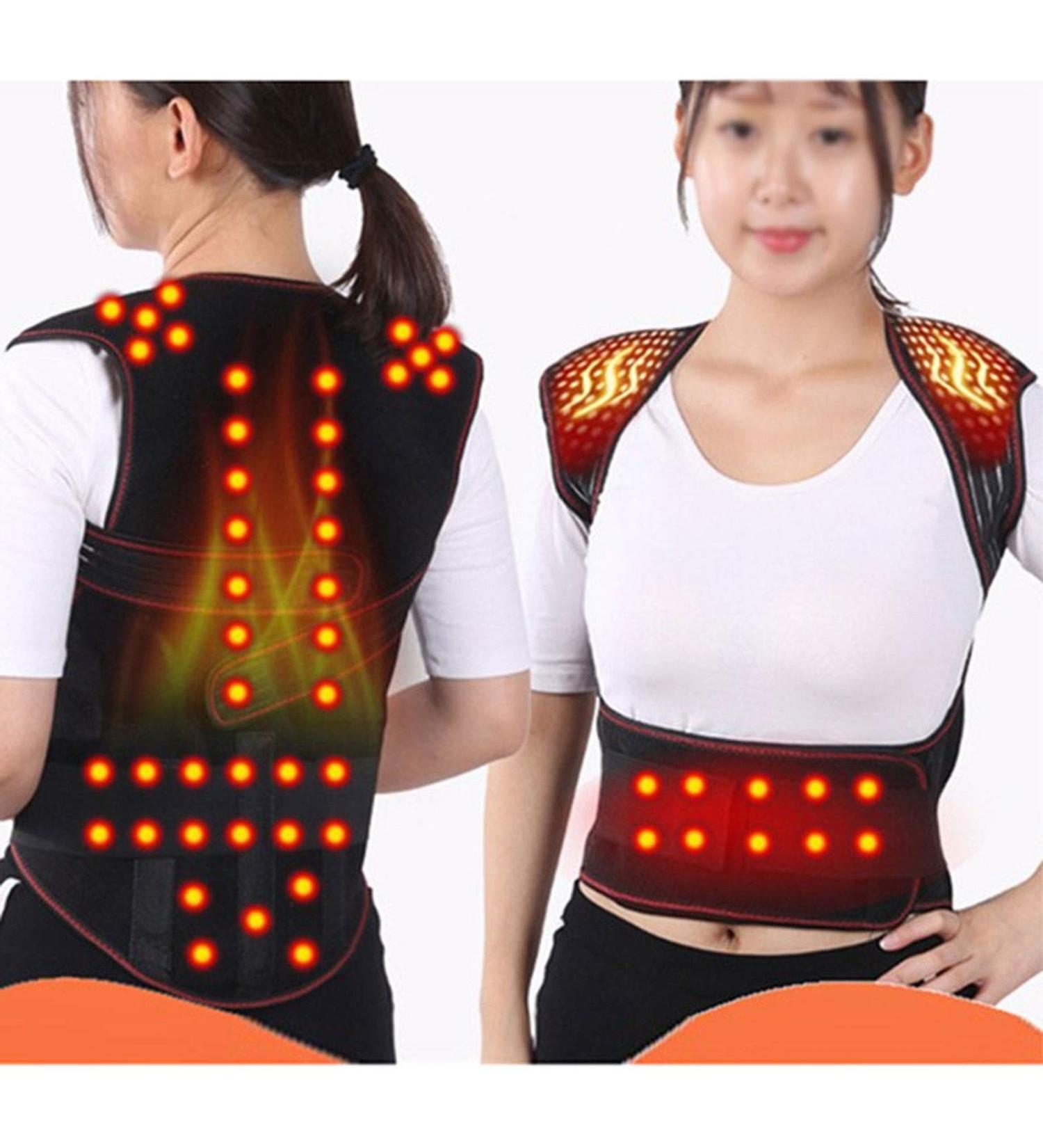 Shop Self-Heating Magnetic Vest for Back Support & Posture Correction - XL Size | Slimming Thermal Belt for Spine & Lumbar Support - Buy Online on GoSupps.com